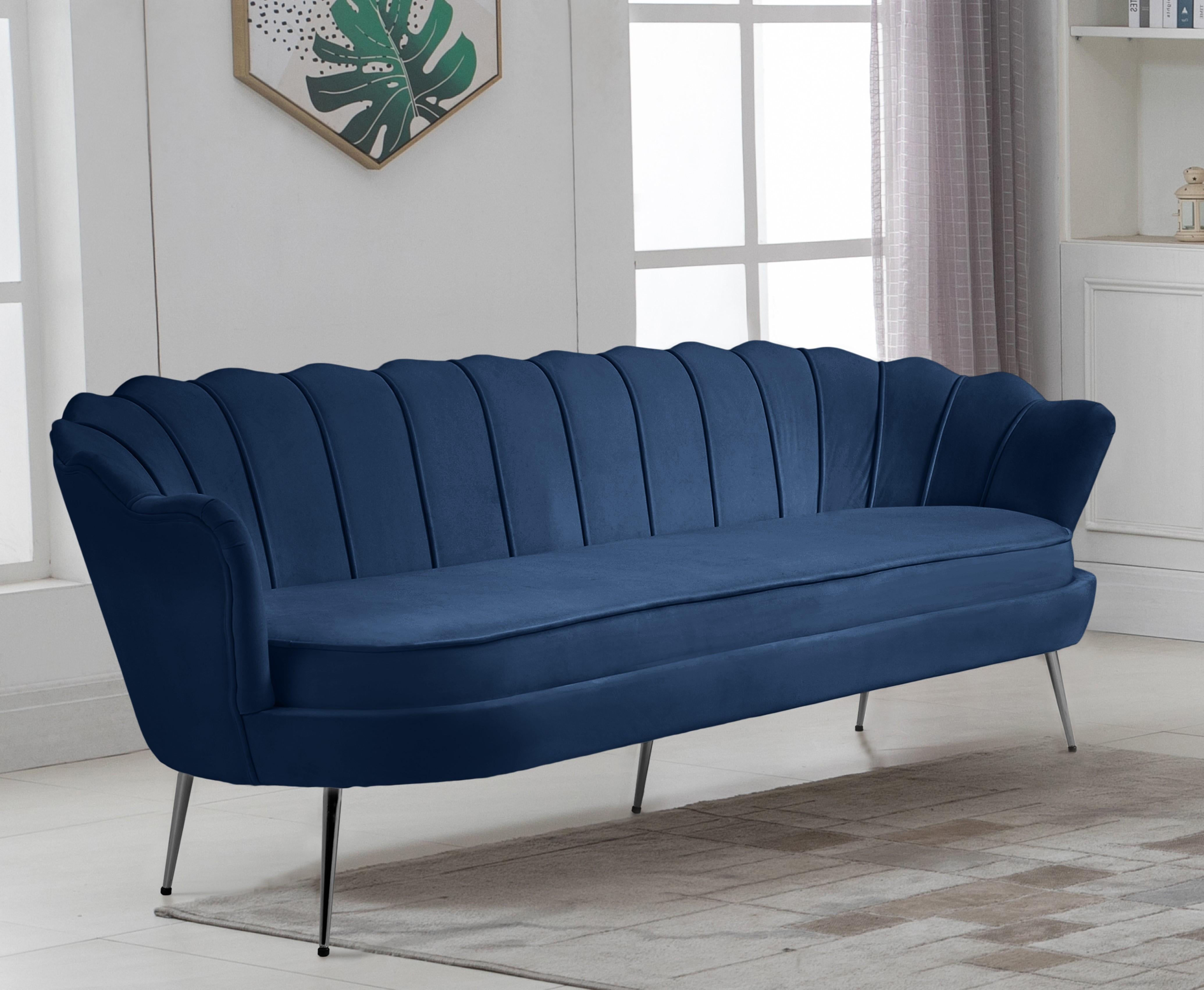 Gardenia Navy Velvet Sofa - Luxury Home Furniture (MI)