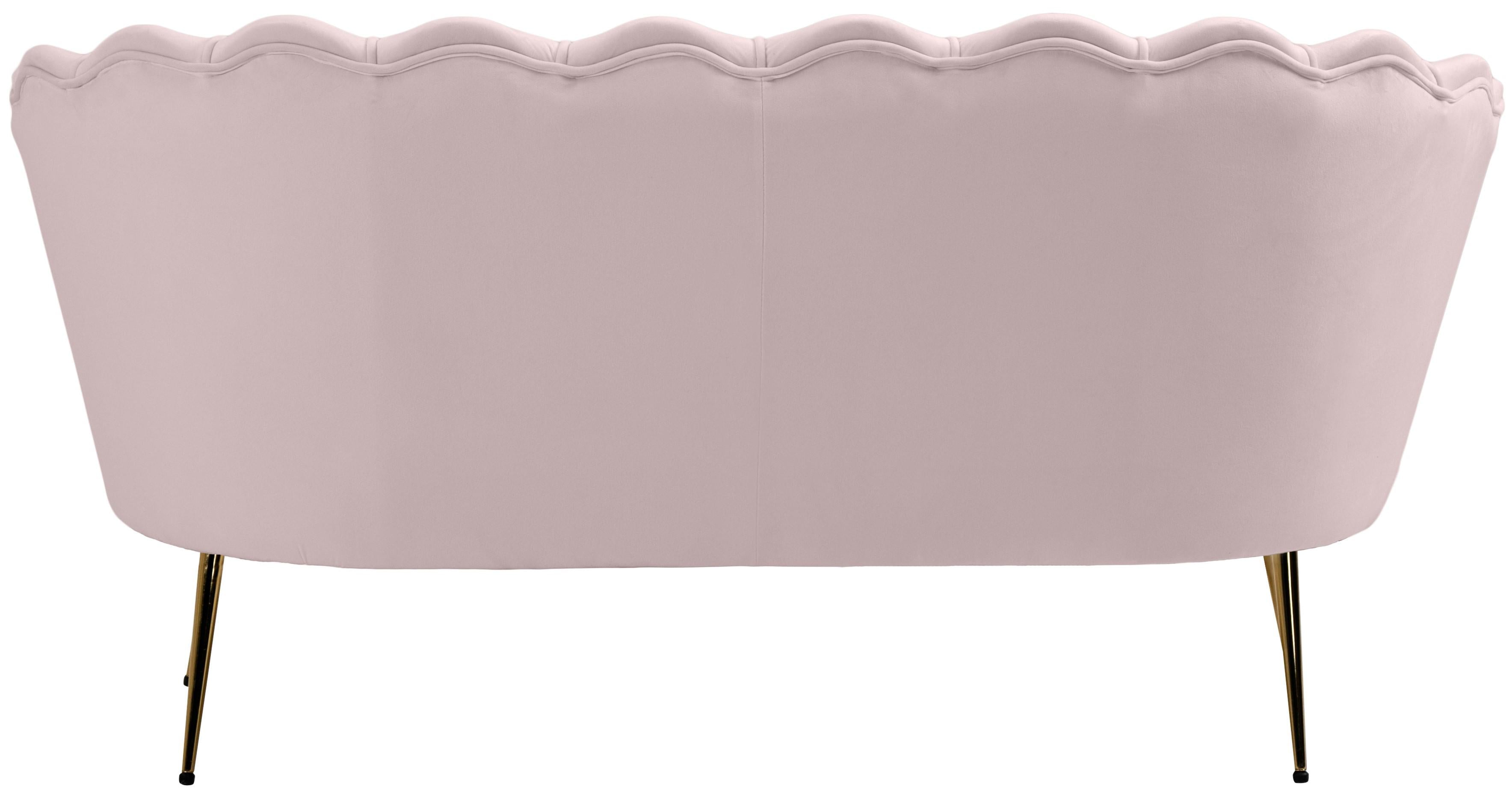 Gardenia Pink Velvet Loveseat - Luxury Home Furniture (MI)