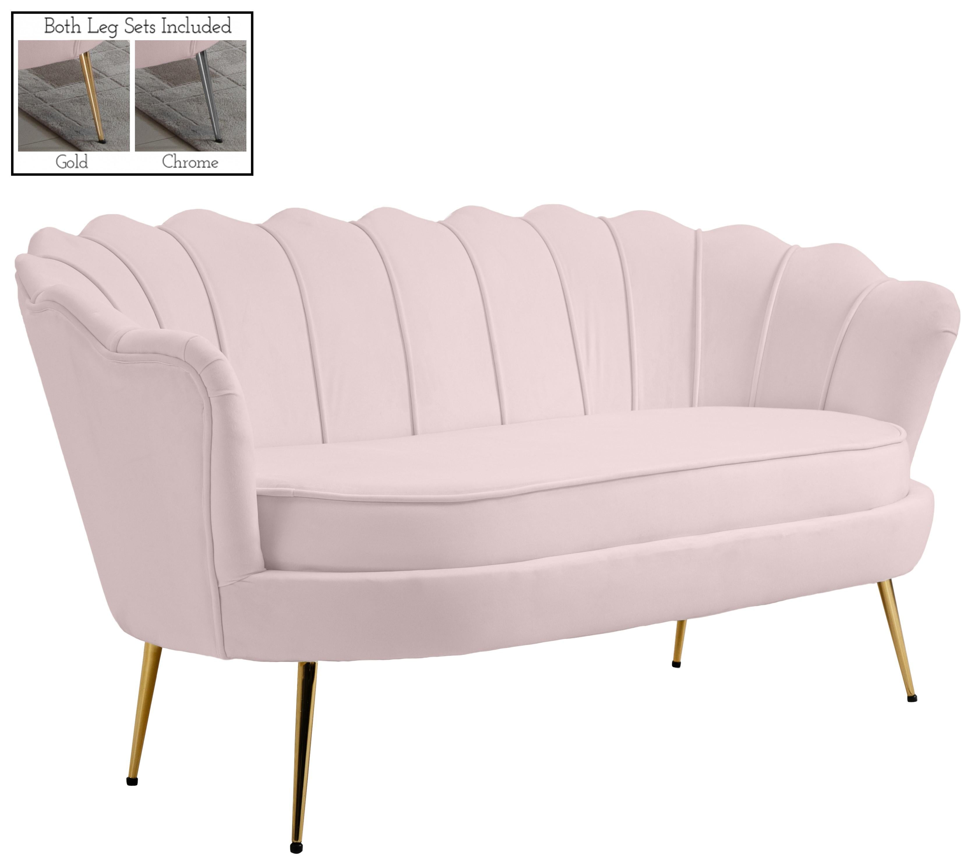 Gardenia Pink Velvet Loveseat - Luxury Home Furniture (MI)