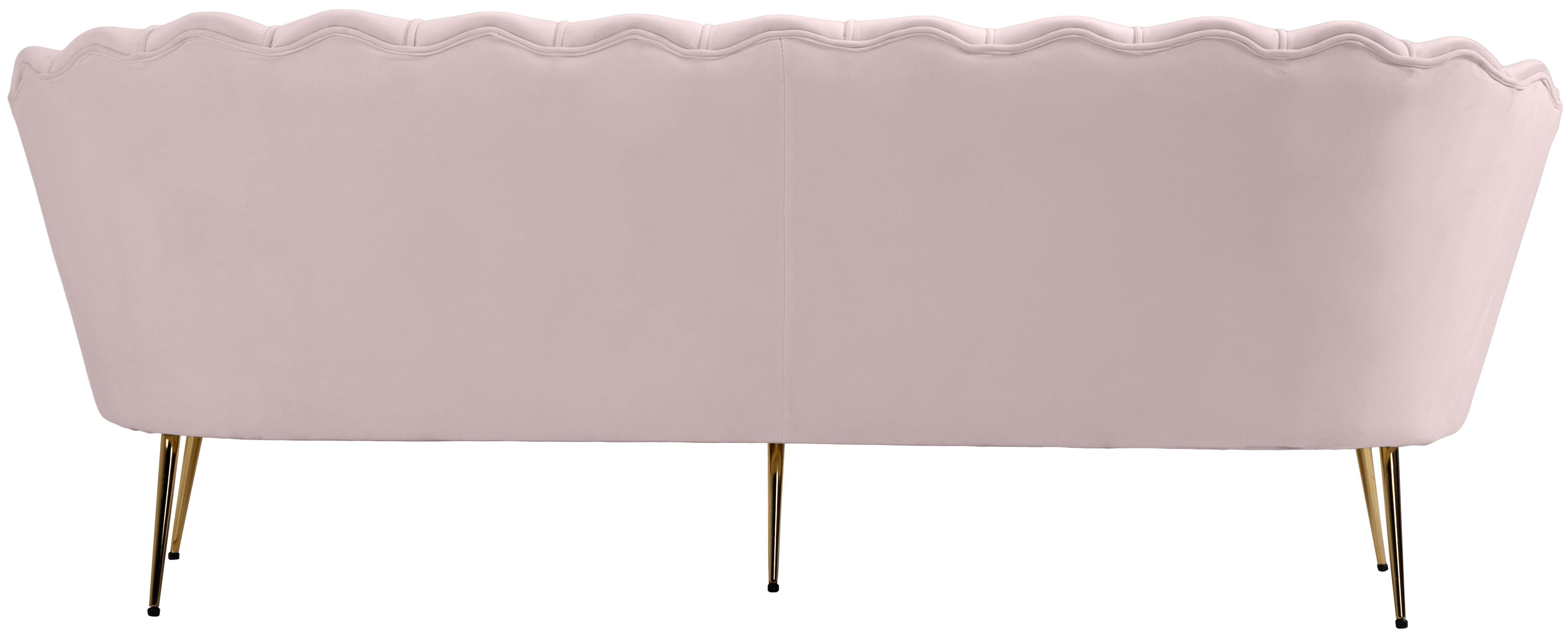 Gardenia Pink Velvet Sofa - Luxury Home Furniture (MI)