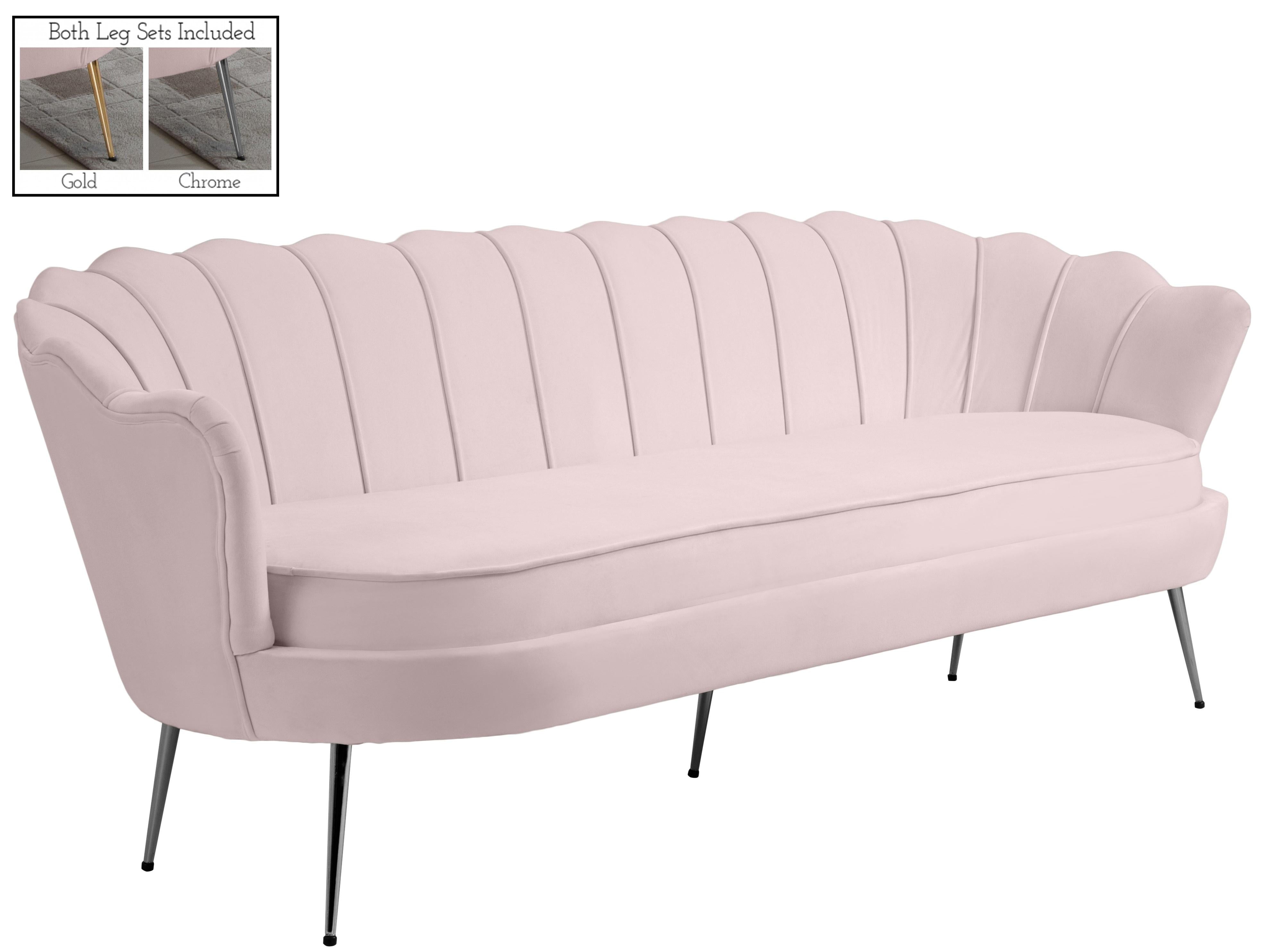 Gardenia Pink Velvet Sofa - Luxury Home Furniture (MI)