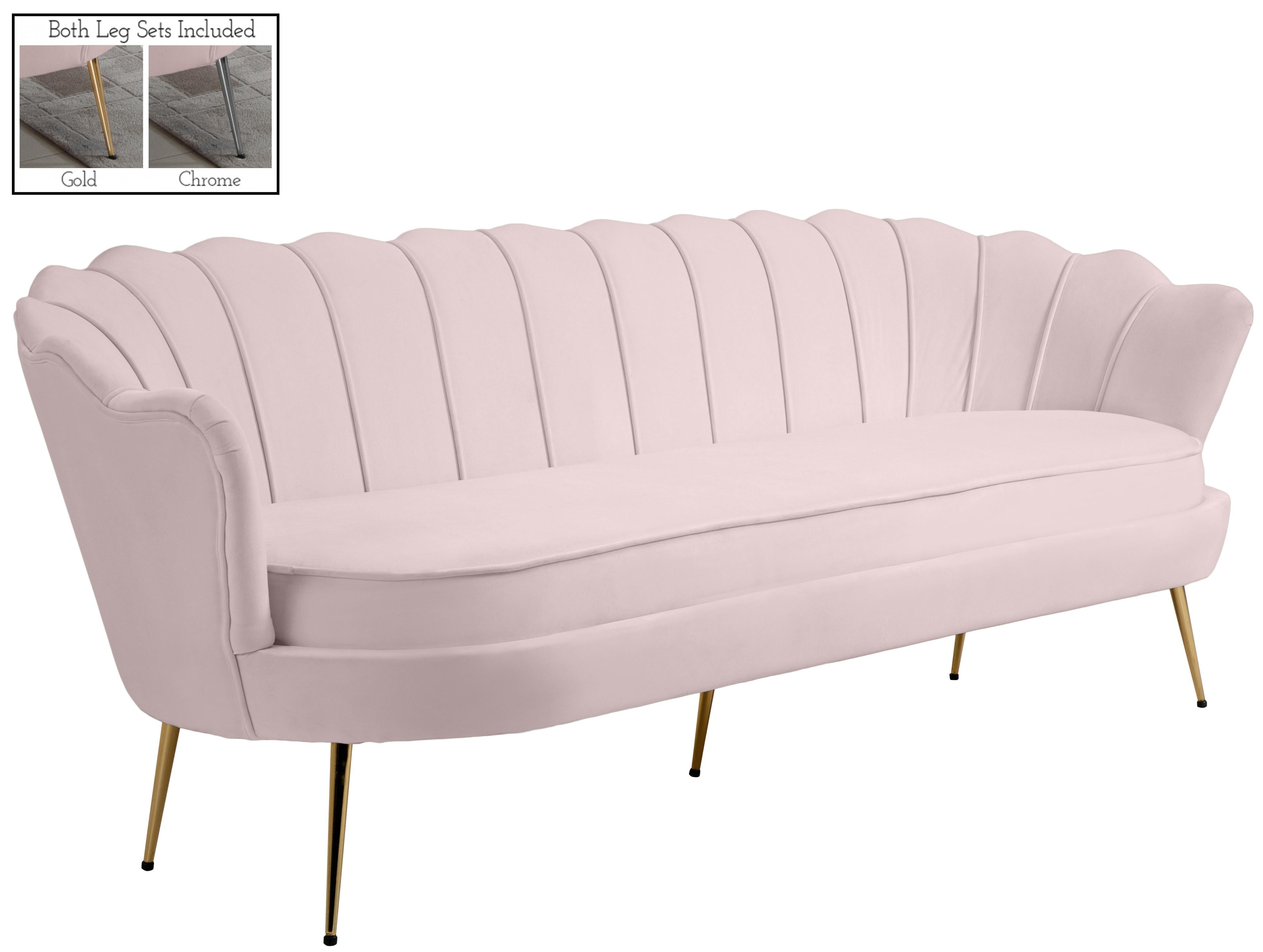 Gardenia Pink Velvet Sofa - Luxury Home Furniture (MI)