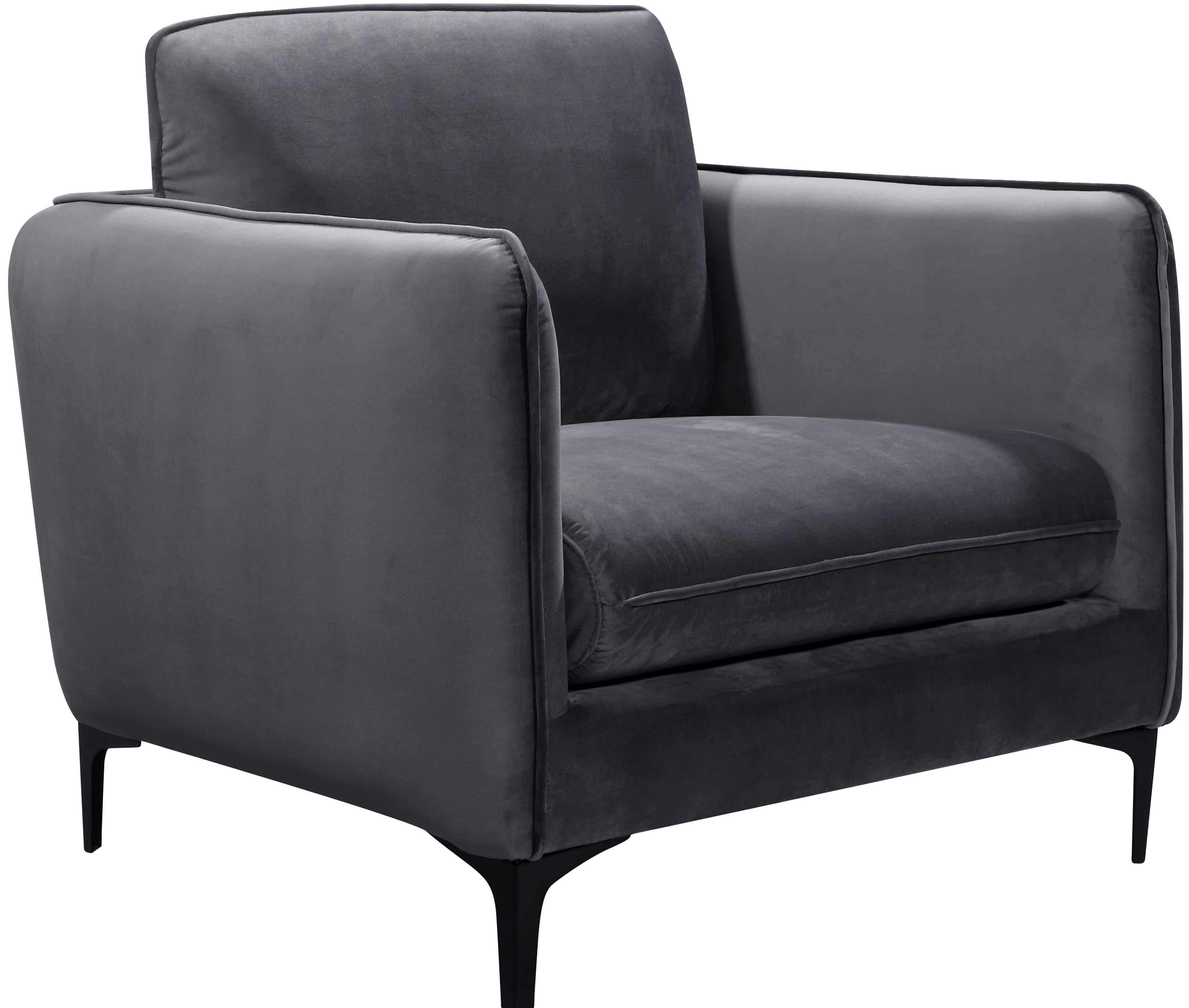 Poppy Grey Velvet Chair - Luxury Home Furniture (MI)