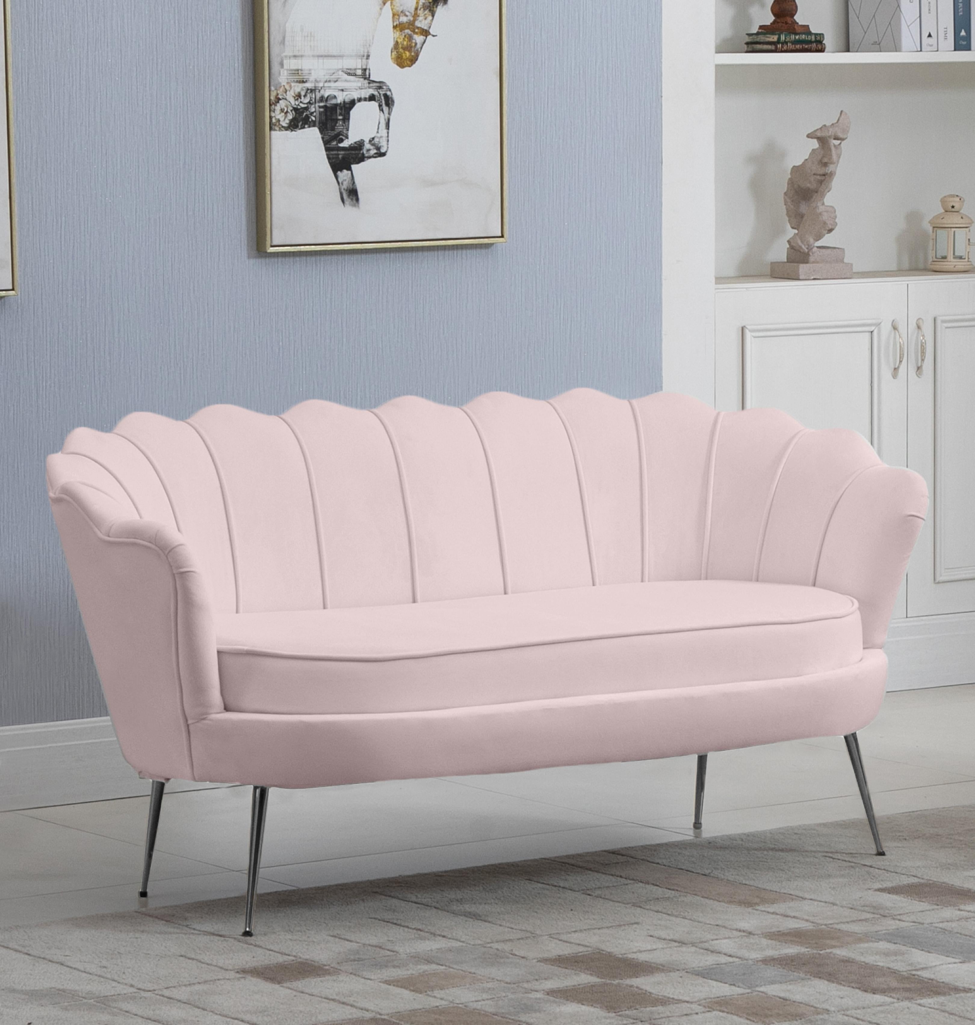 Gardenia Pink Velvet Loveseat - Luxury Home Furniture (MI)