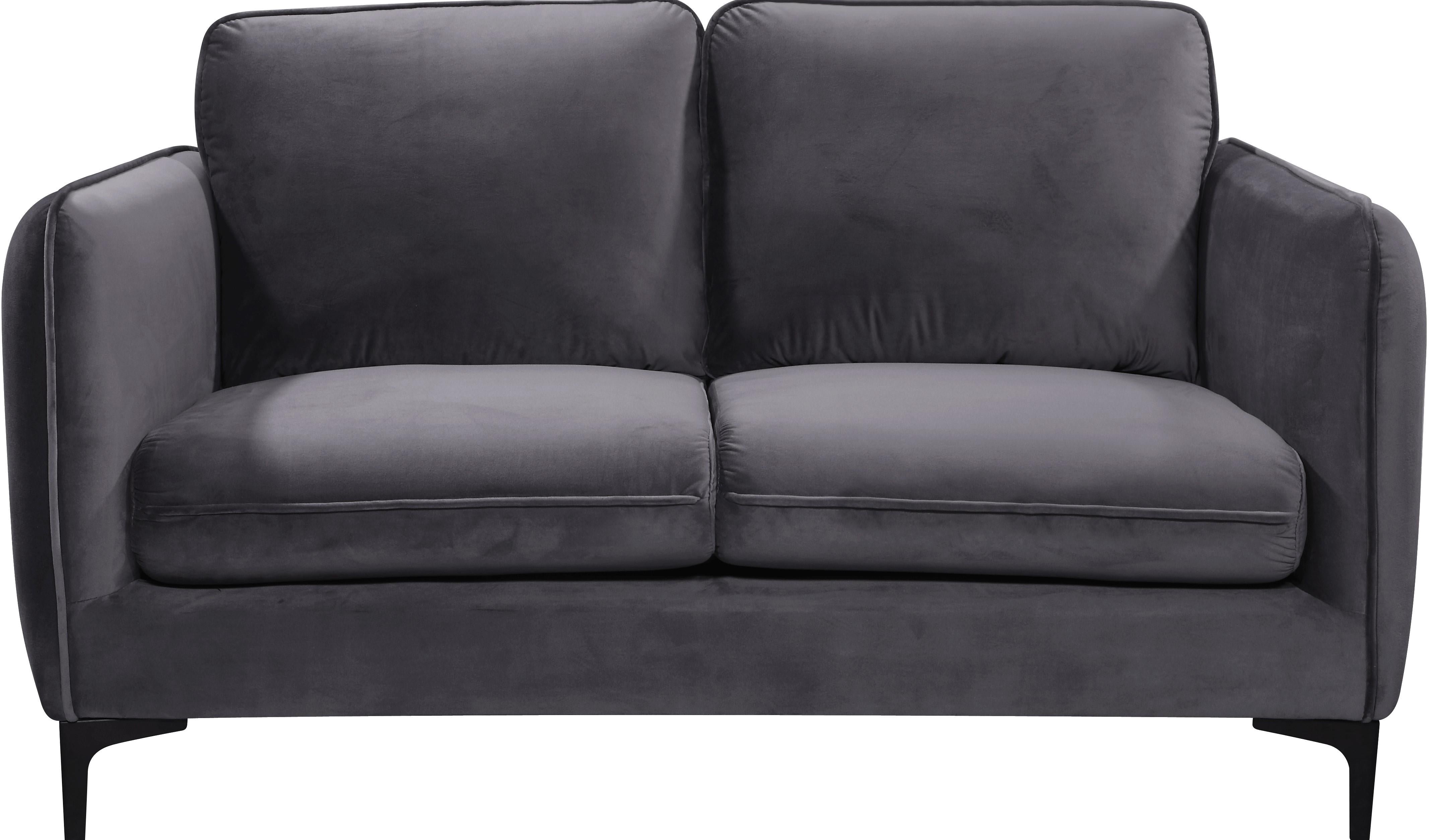 Poppy Grey Velvet Loveseat - Luxury Home Furniture (MI)