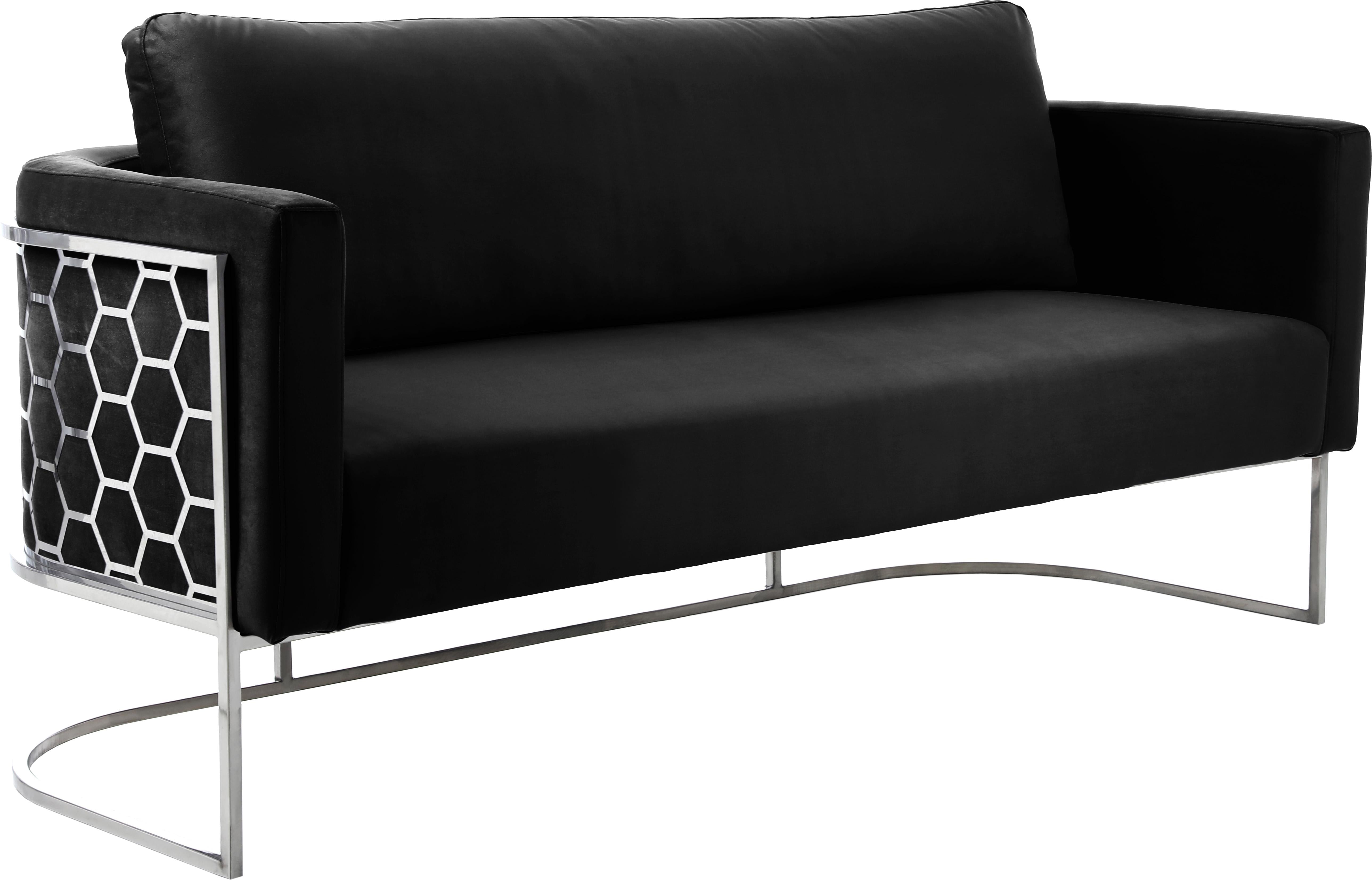 Casa Black Velvet Sofa - Luxury Home Furniture (MI)