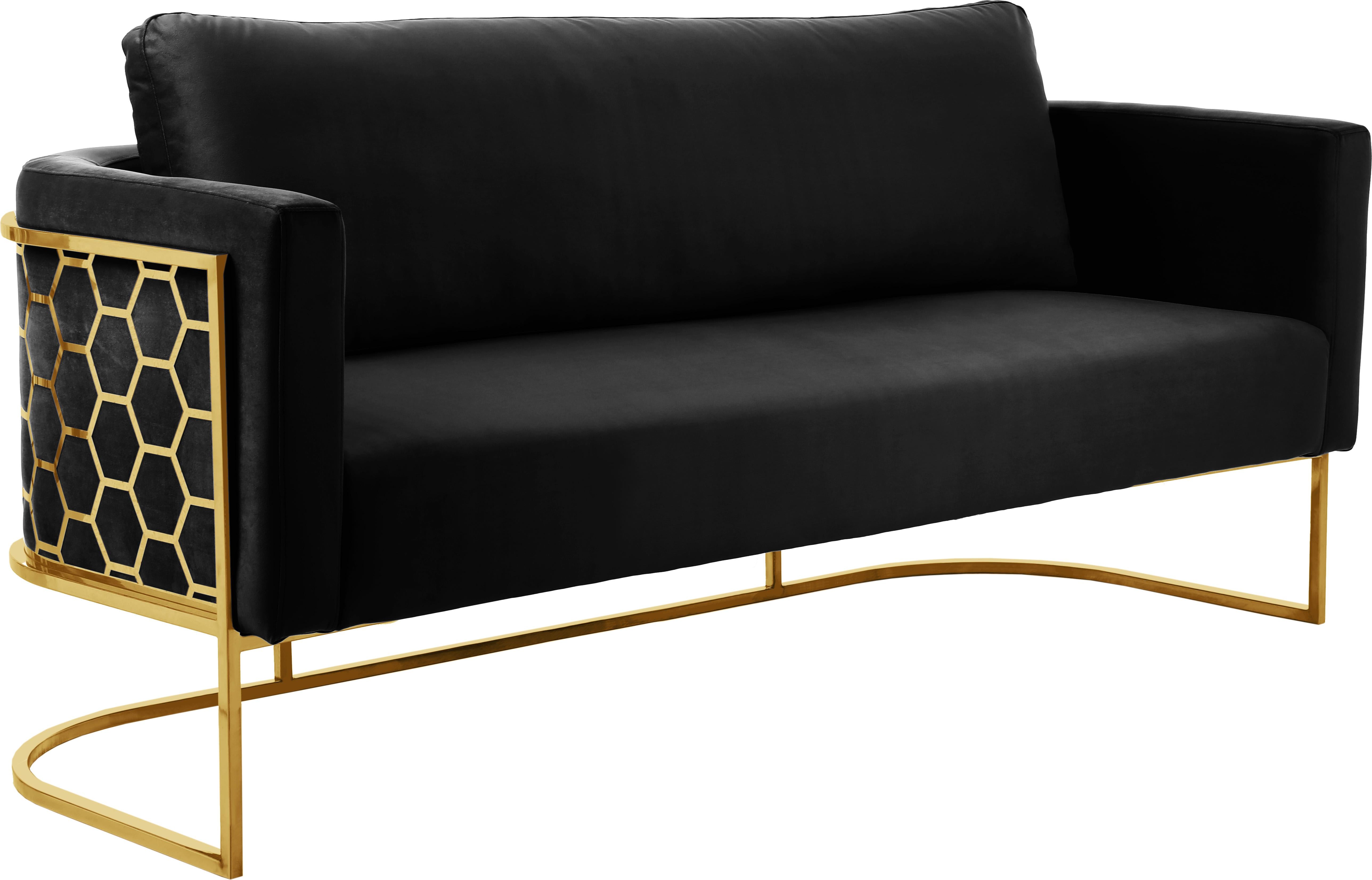 Casa Black Velvet Sofa - Luxury Home Furniture (MI)