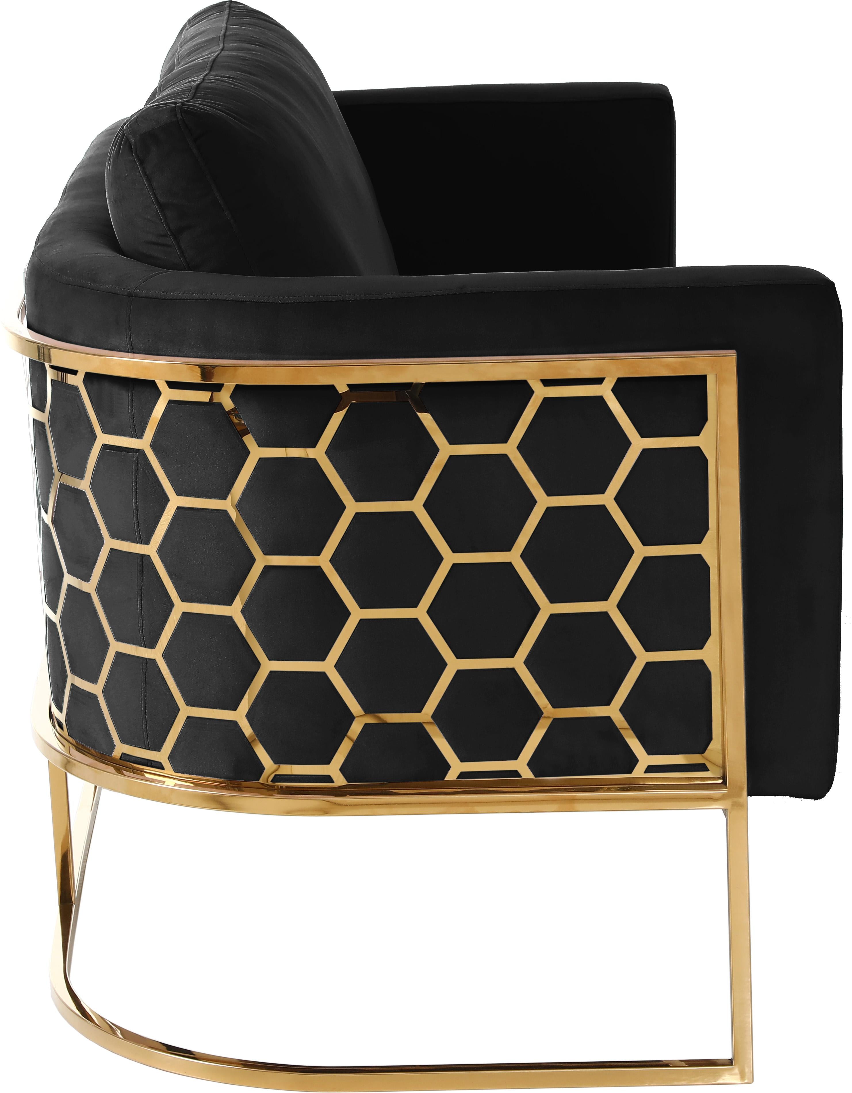 Casa Black Velvet Sofa - Luxury Home Furniture (MI)