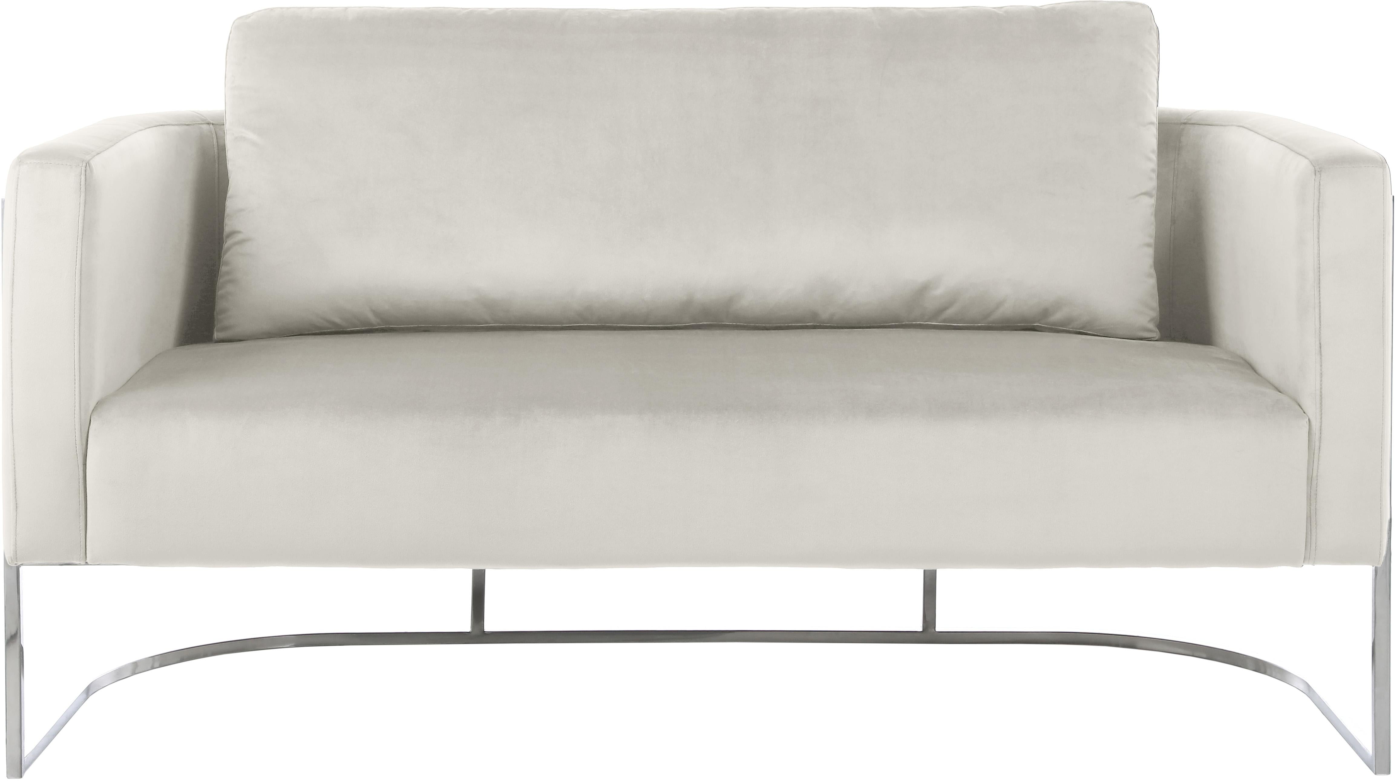 Casa Cream Velvet Loveseat - Luxury Home Furniture (MI)