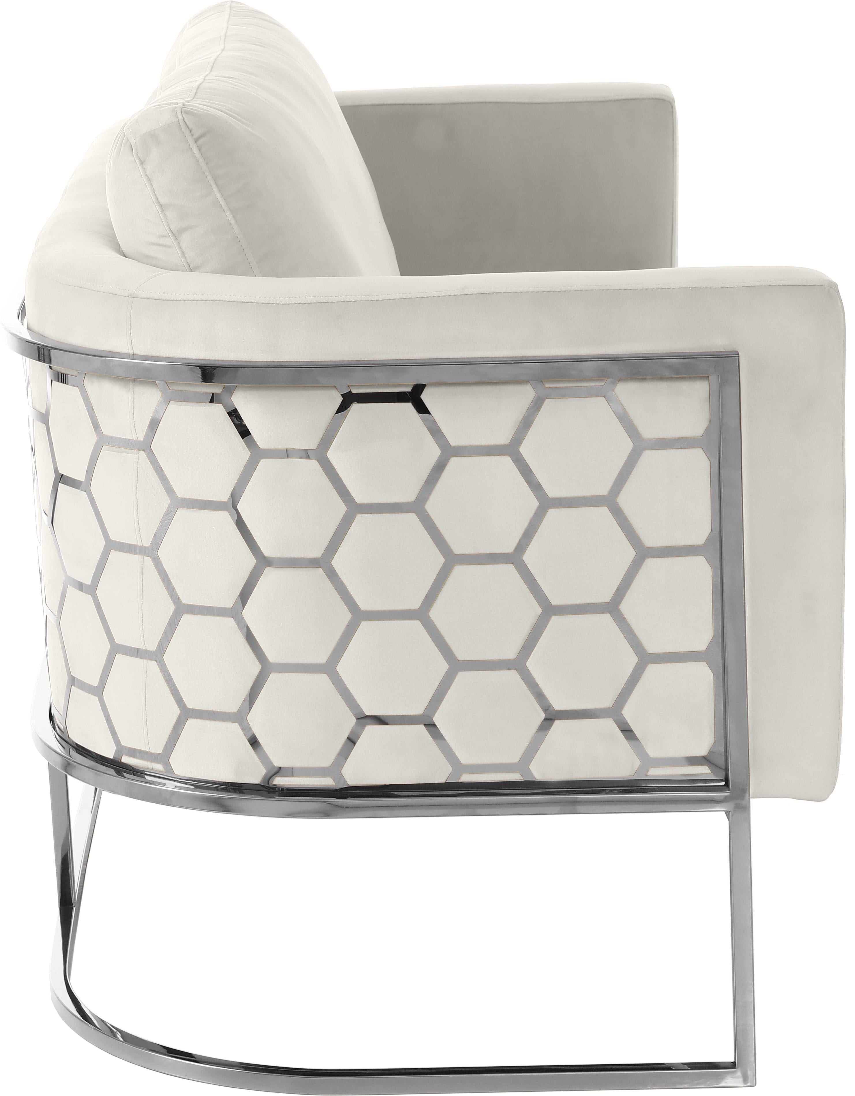 Casa Cream Velvet Loveseat - Luxury Home Furniture (MI)