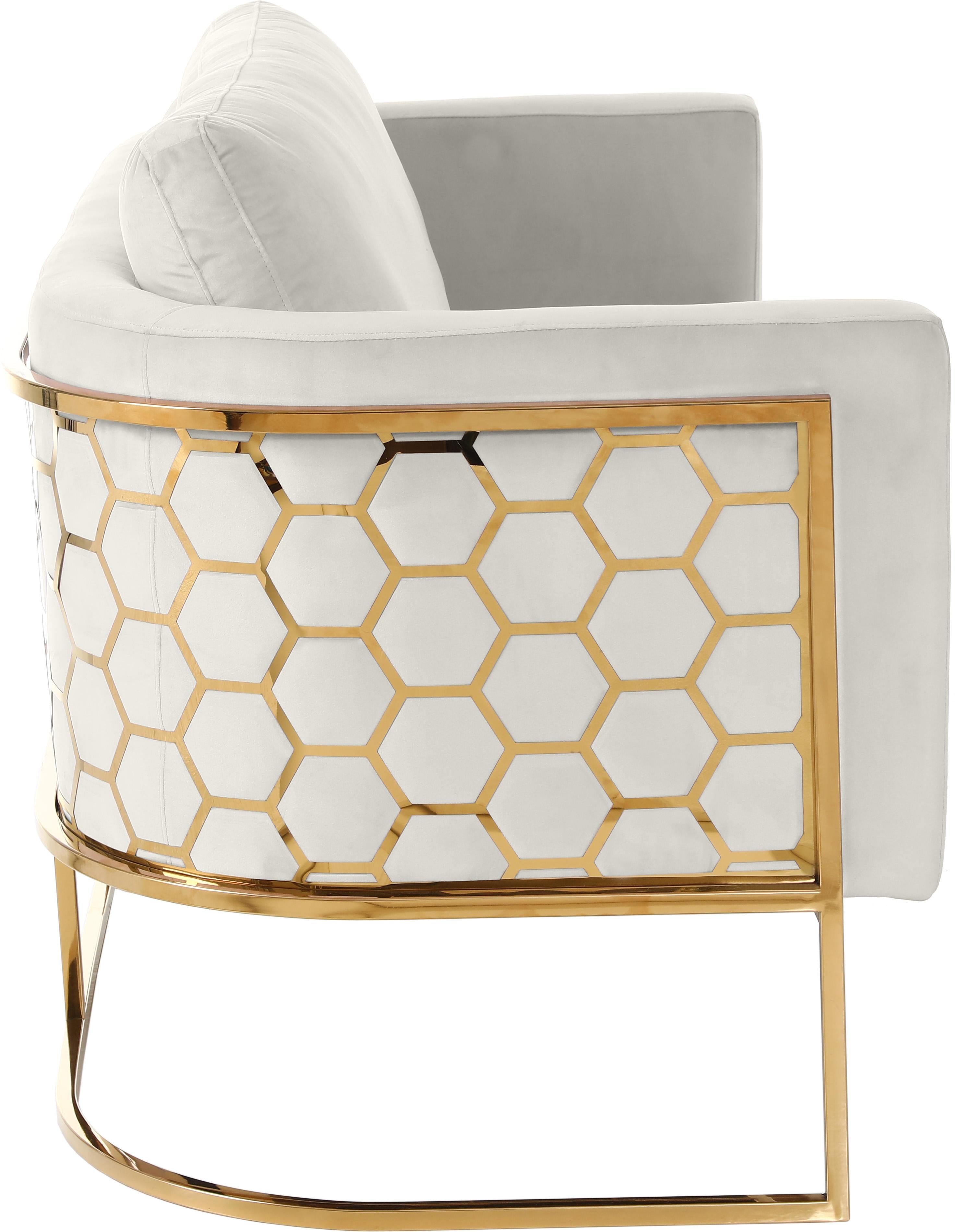 Casa Cream Velvet Loveseat - Luxury Home Furniture (MI)