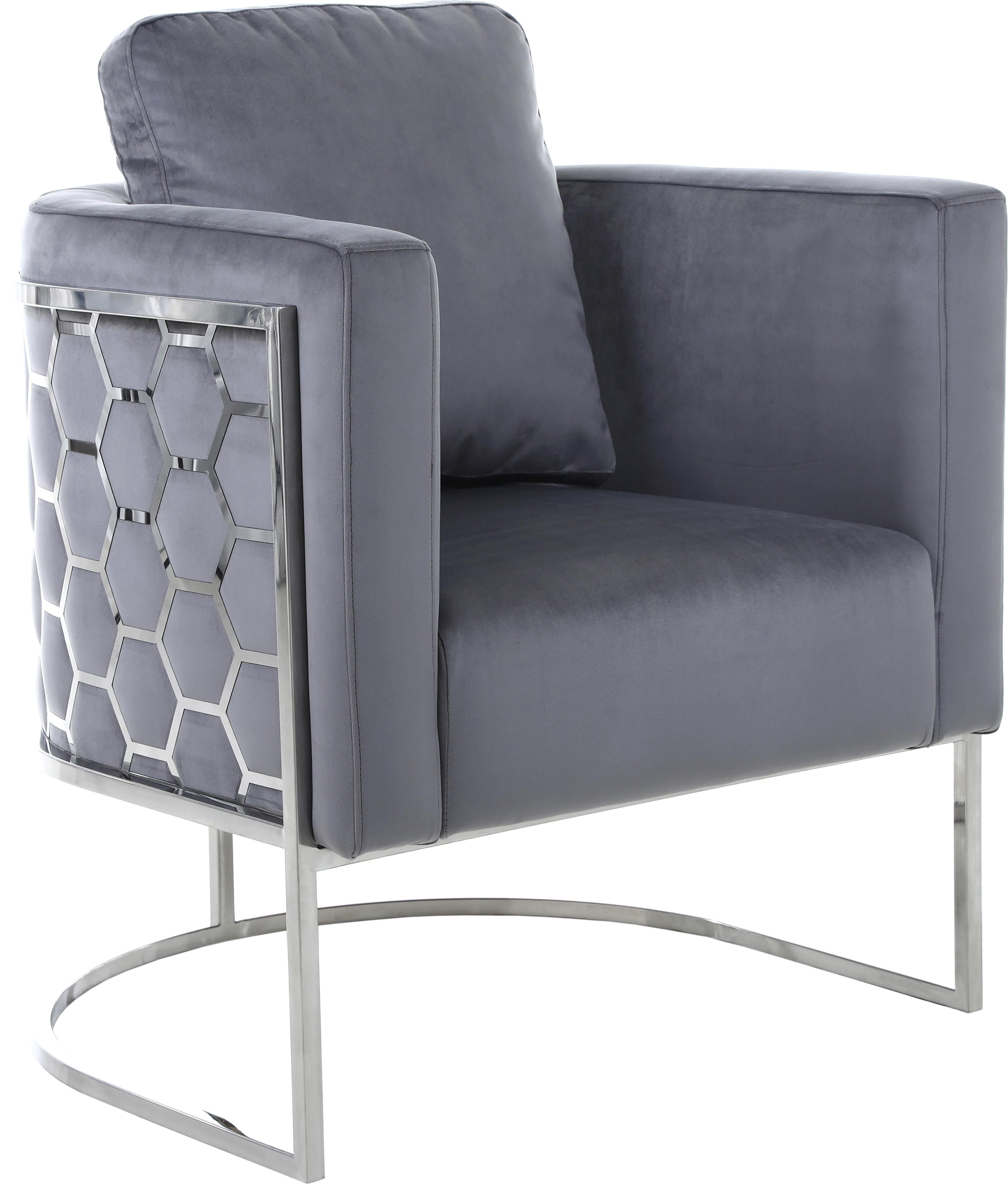 Casa Grey Velvet Chair - Luxury Home Furniture (MI)
