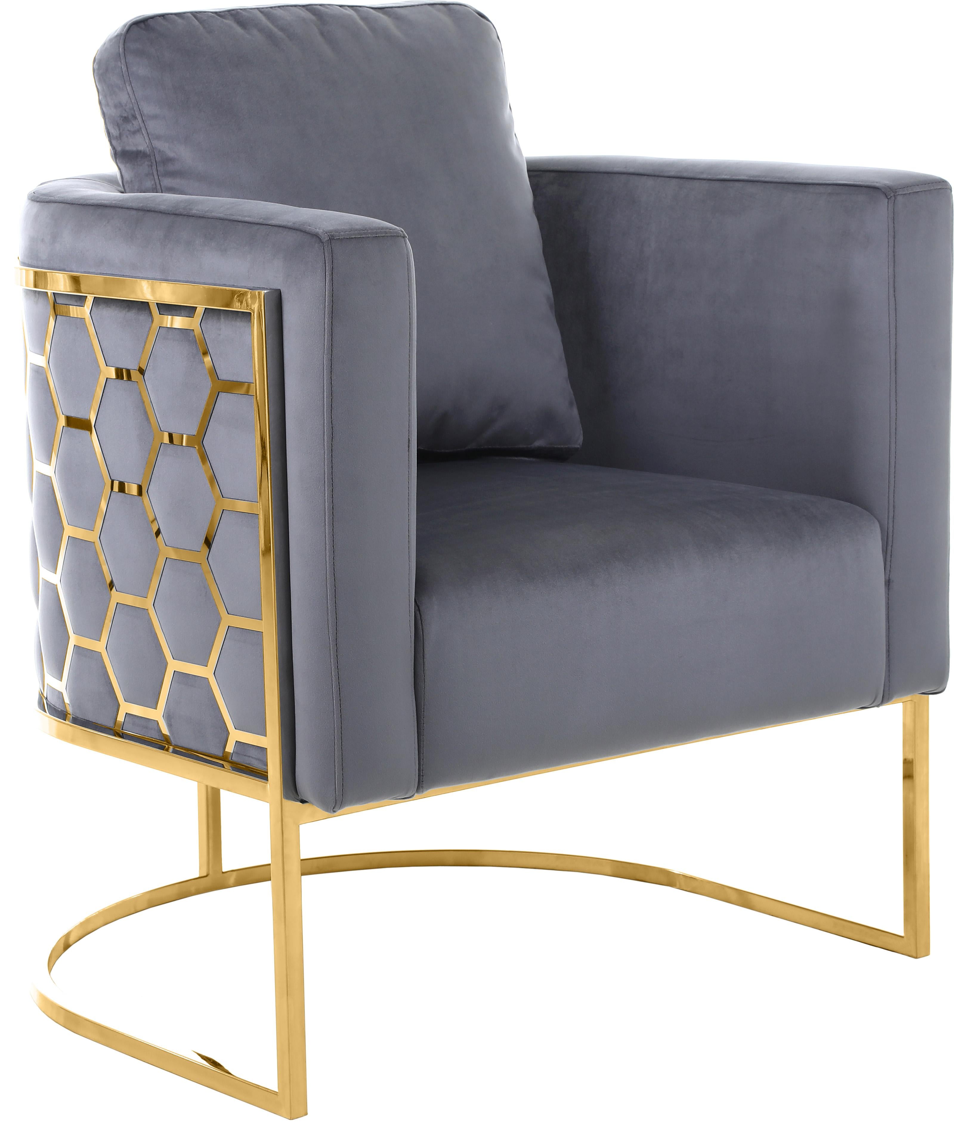 Casa Grey Velvet Chair - Luxury Home Furniture (MI)