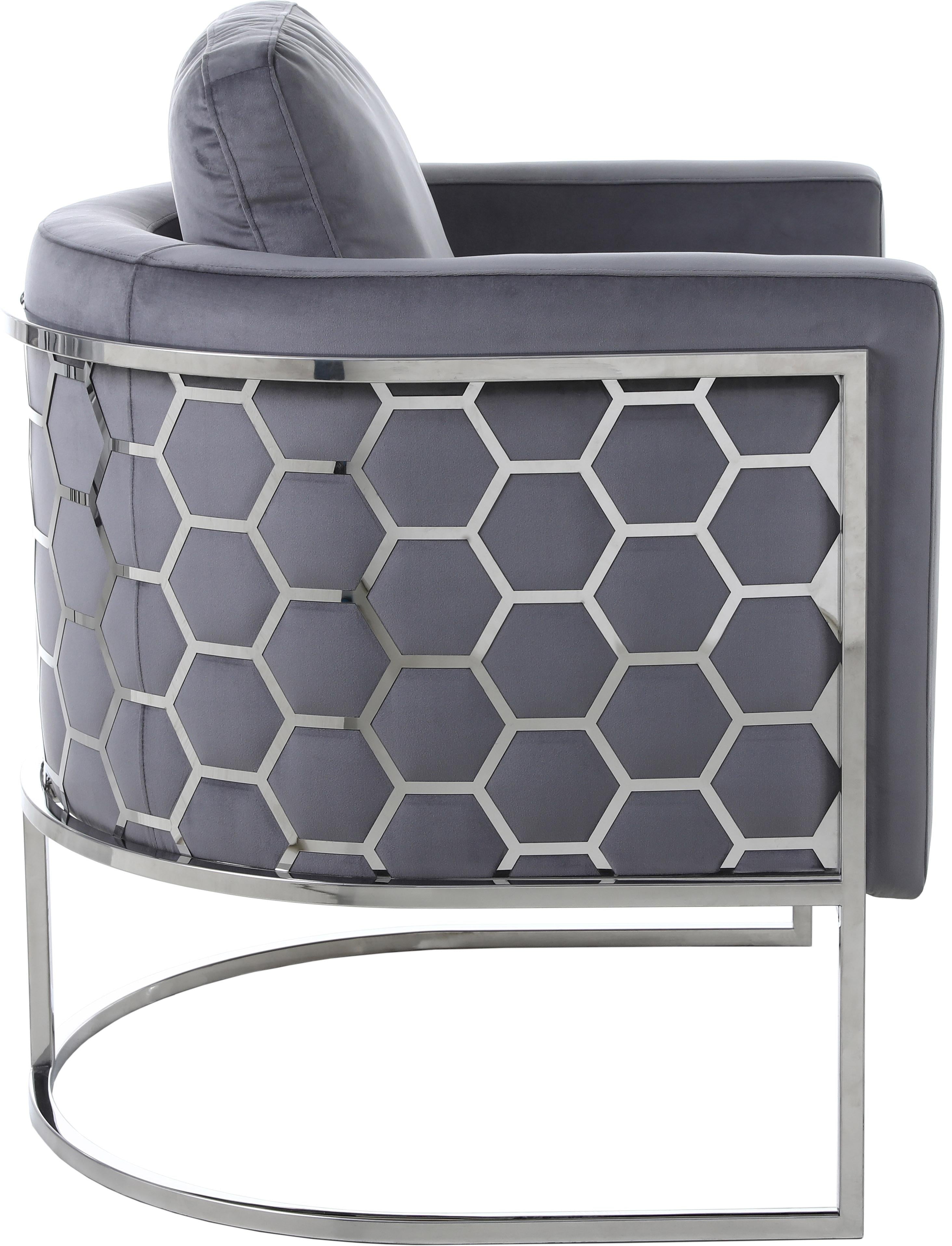 Casa Grey Velvet Chair - Luxury Home Furniture (MI)