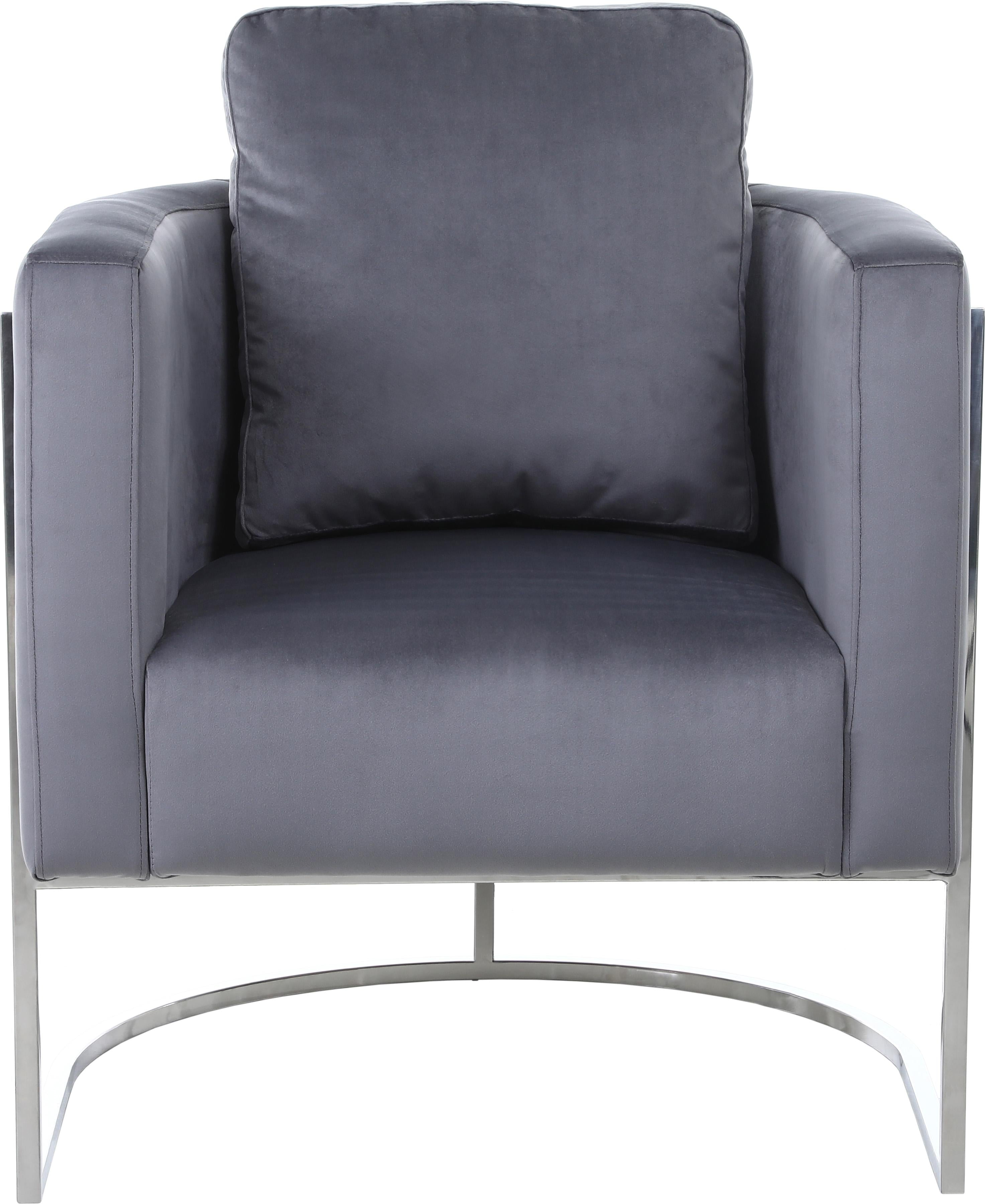 Casa Grey Velvet Chair - Luxury Home Furniture (MI)