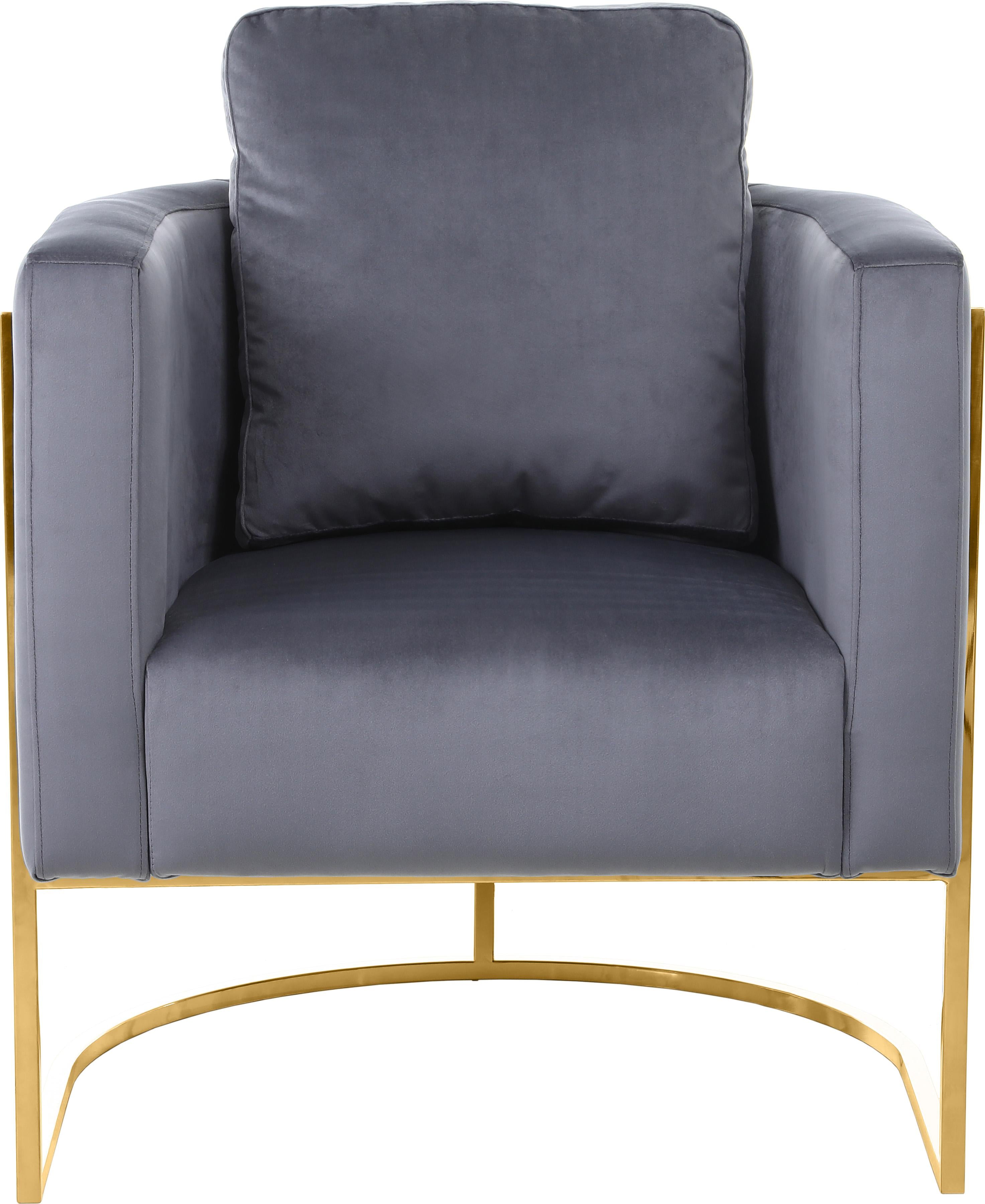 Casa Grey Velvet Chair - Luxury Home Furniture (MI)