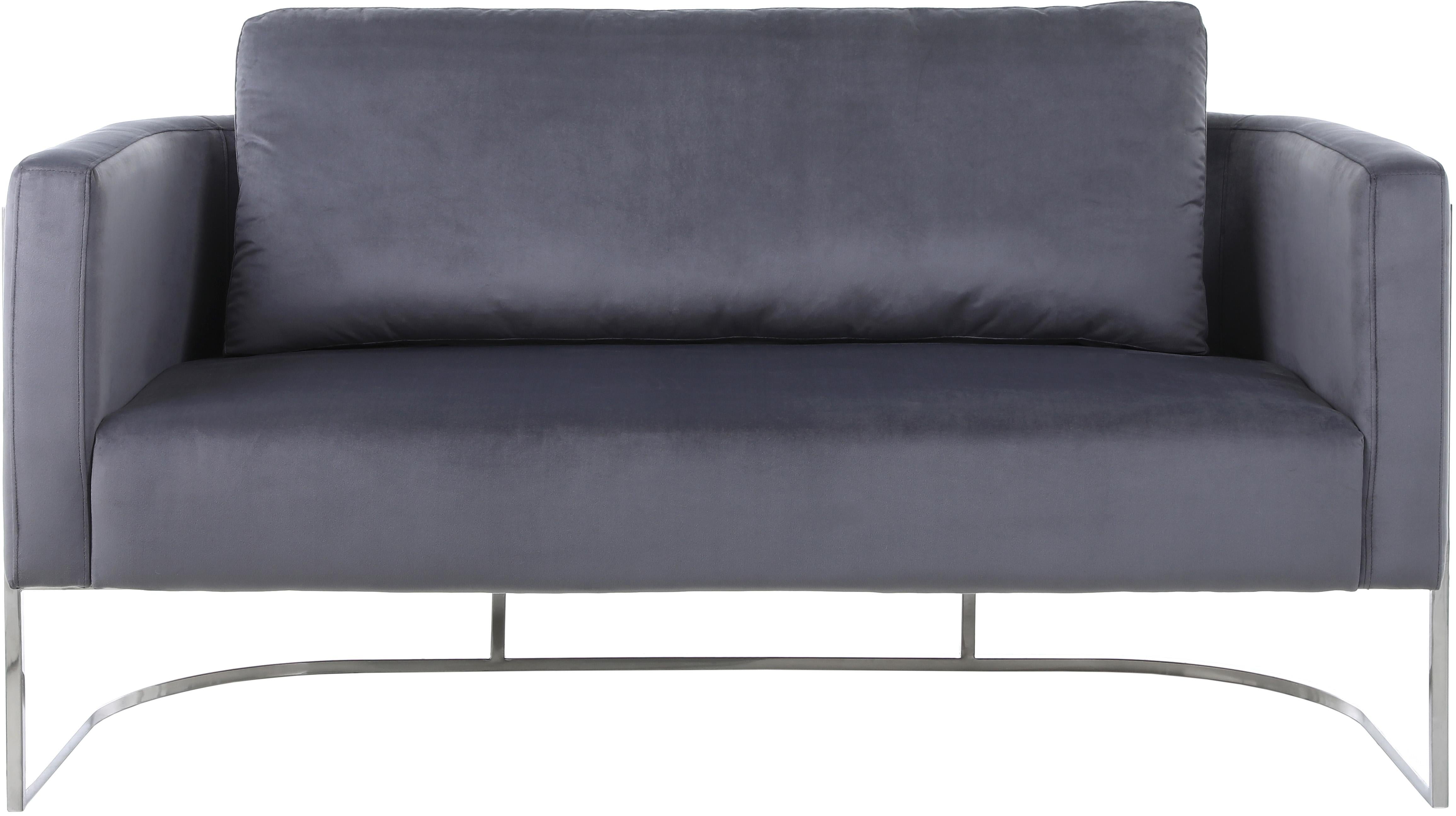 Casa Grey Velvet Loveseat - Luxury Home Furniture (MI)
