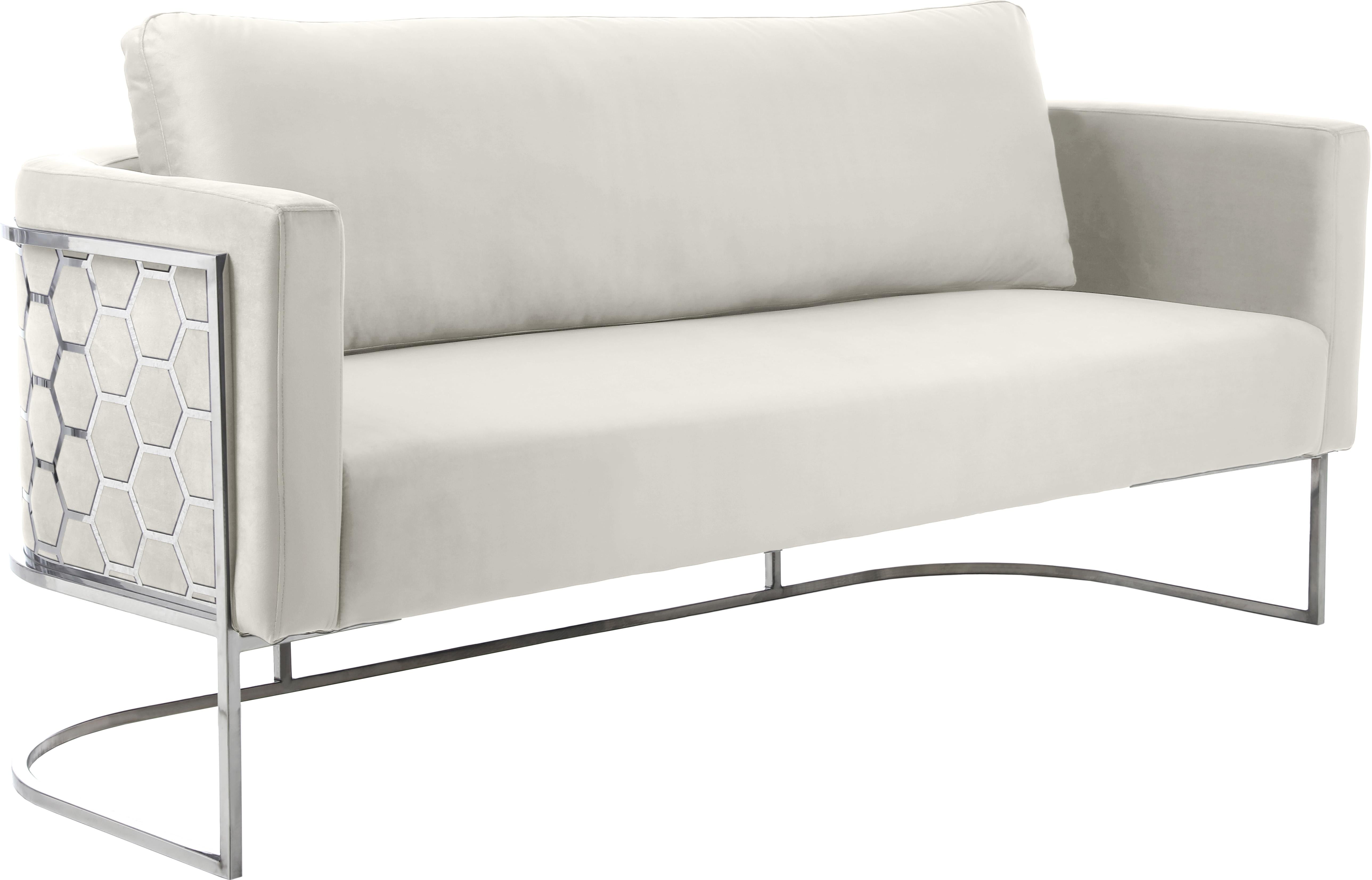 Casa Cream Velvet Sofa - Luxury Home Furniture (MI)