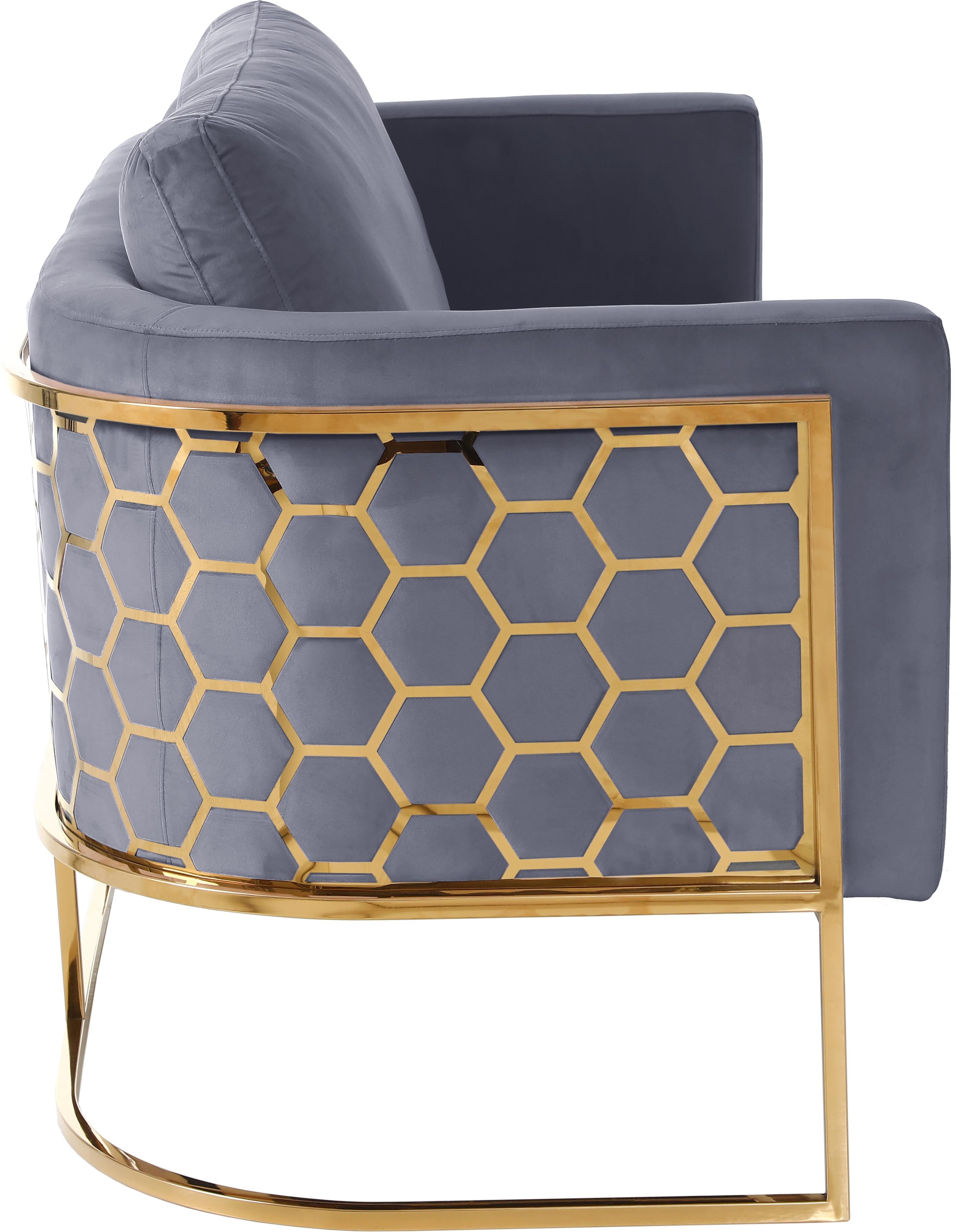 Casa Grey Velvet Loveseat - Luxury Home Furniture (MI)