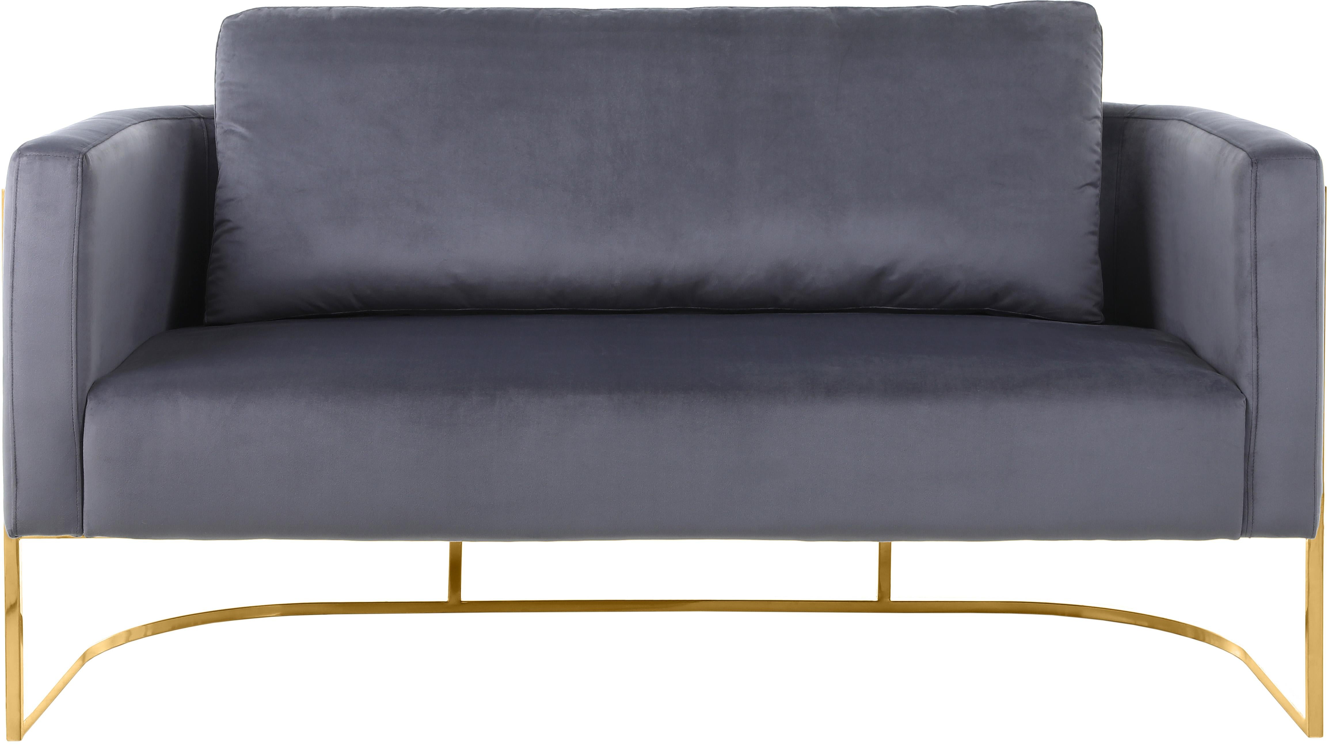 Casa Grey Velvet Loveseat - Luxury Home Furniture (MI)