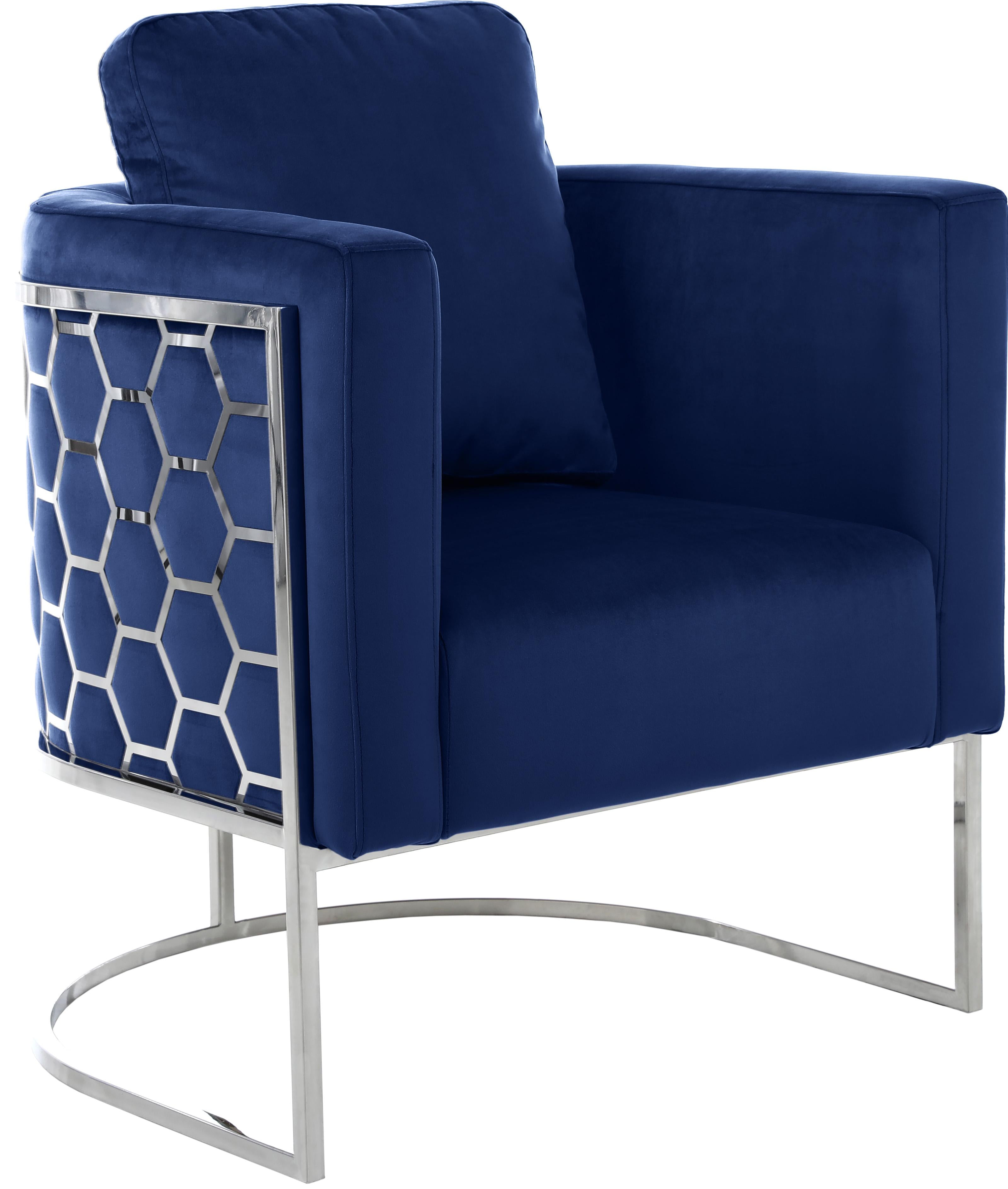 Casa Navy Velvet Chair - Luxury Home Furniture (MI)