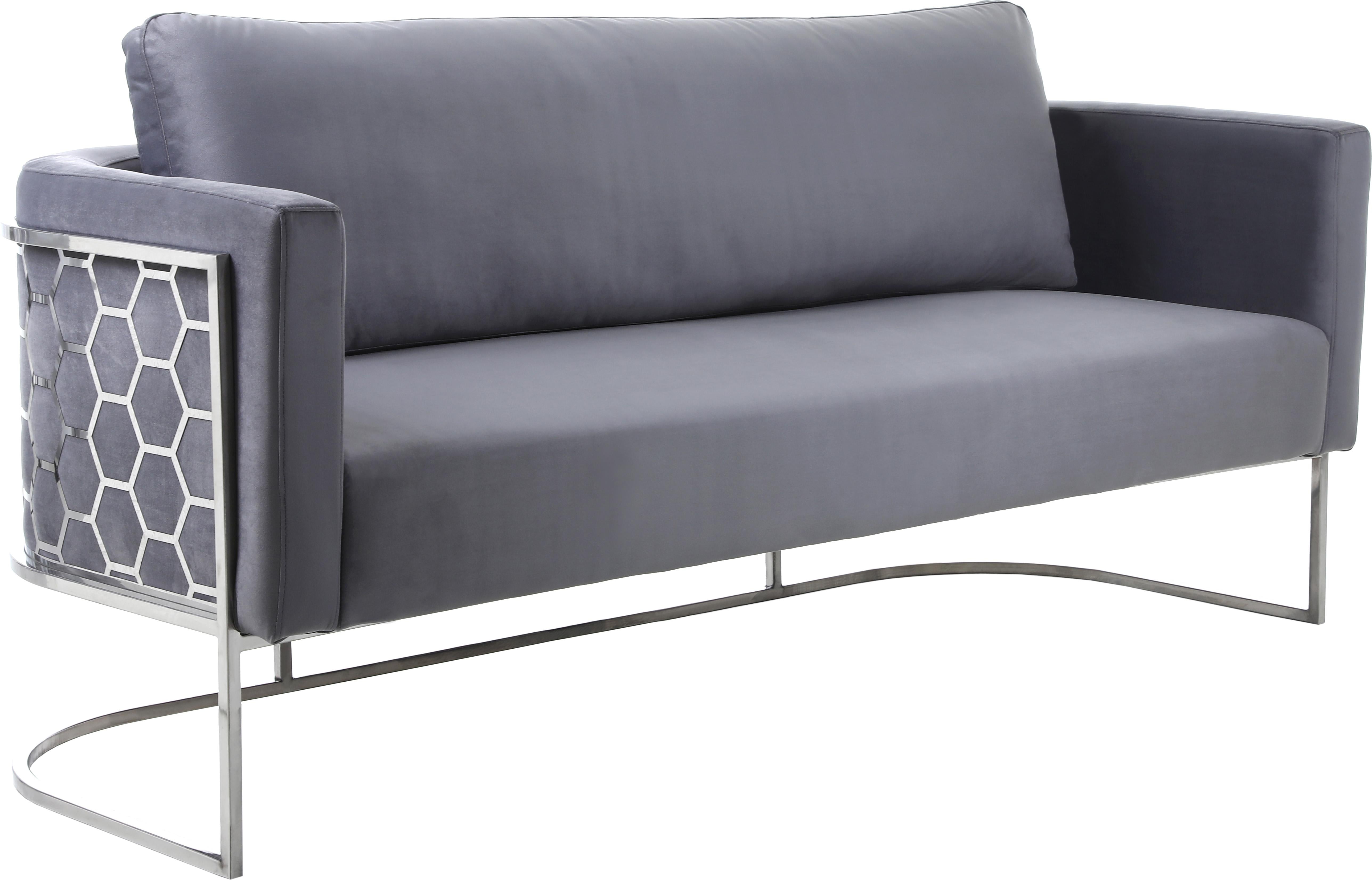 Casa Grey Velvet Sofa - Luxury Home Furniture (MI)