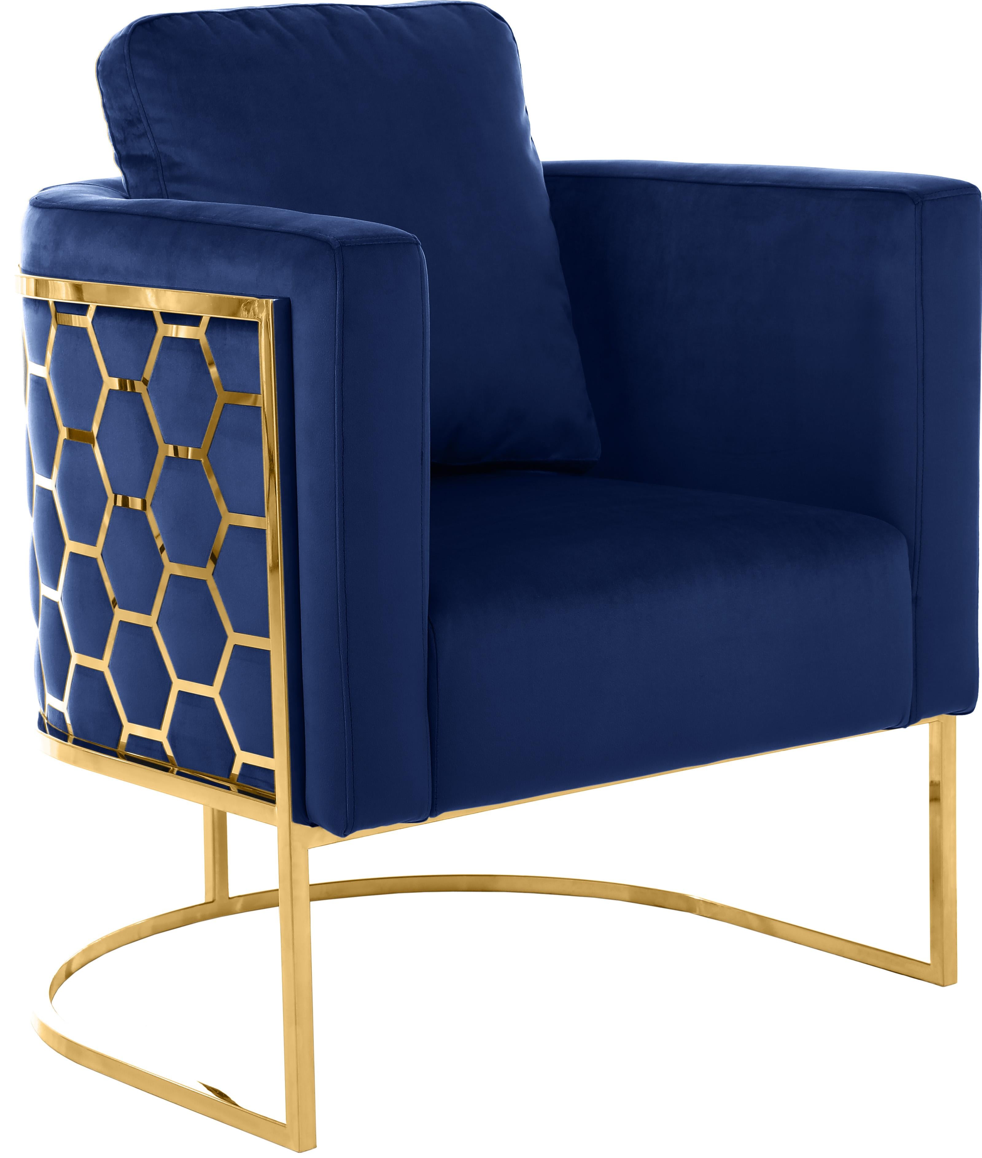 Casa Navy Velvet Chair - Luxury Home Furniture (MI)