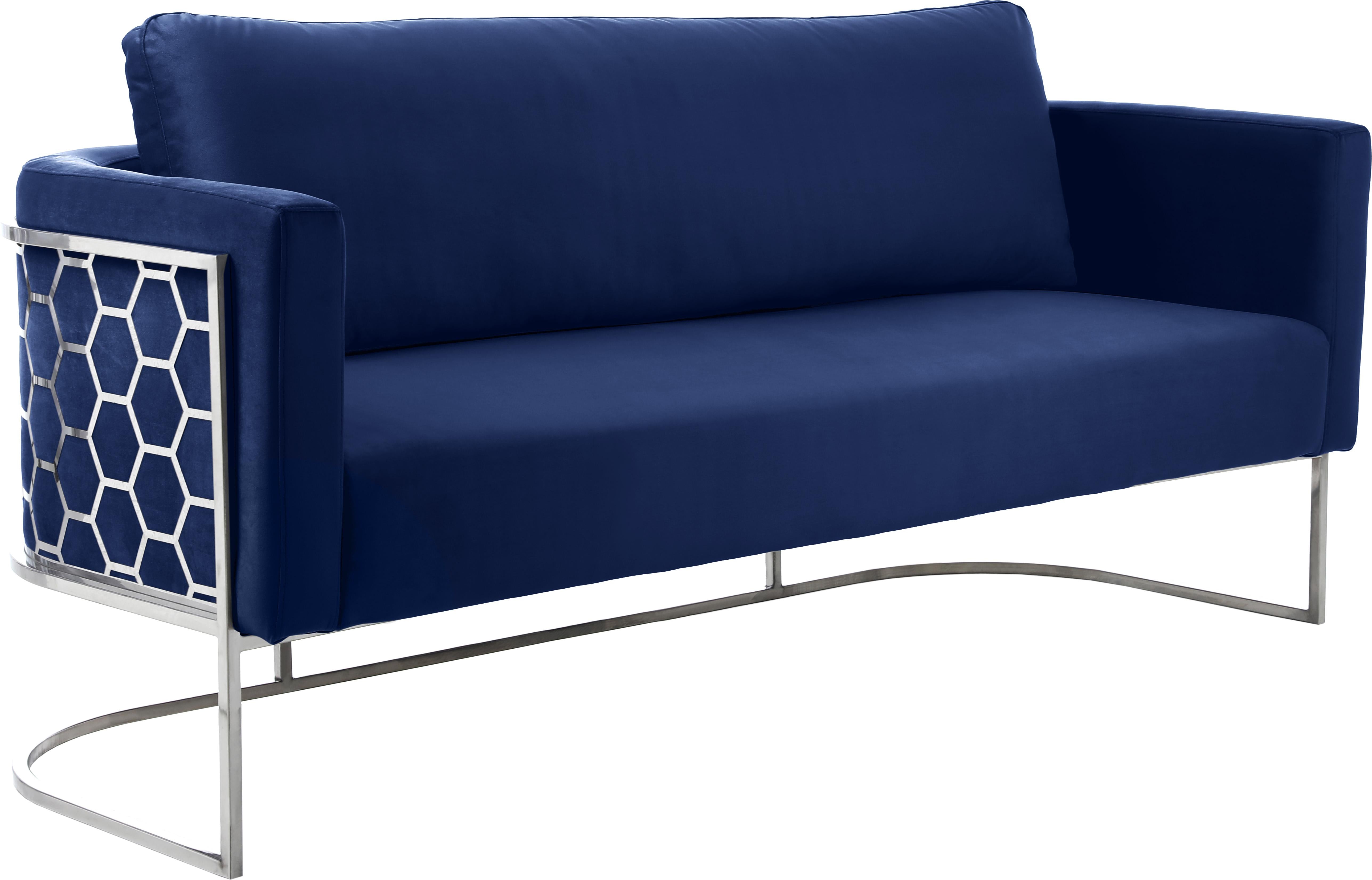 Casa Navy Velvet Sofa - Luxury Home Furniture (MI)