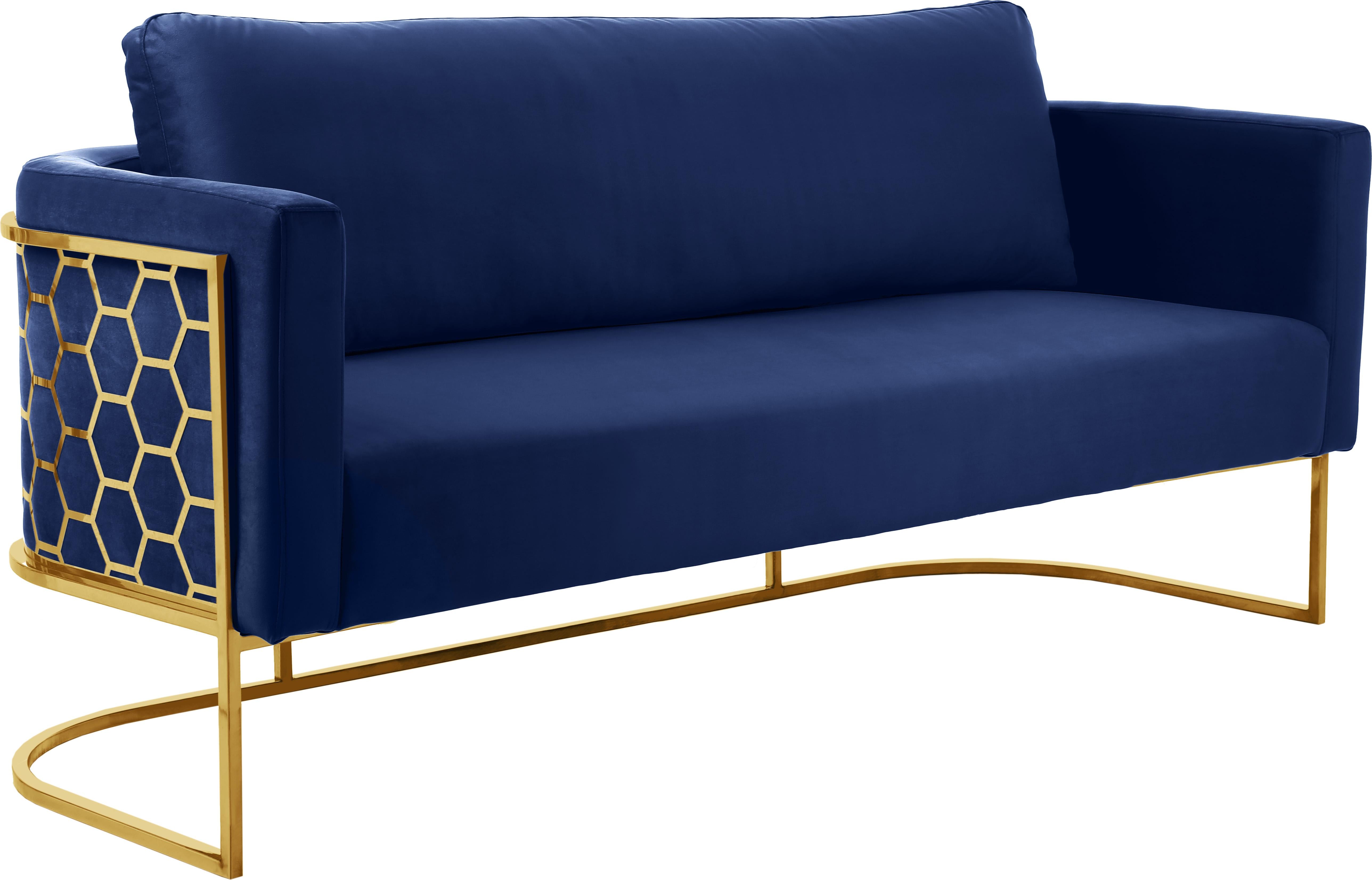 Casa Navy Velvet Sofa - Luxury Home Furniture (MI)