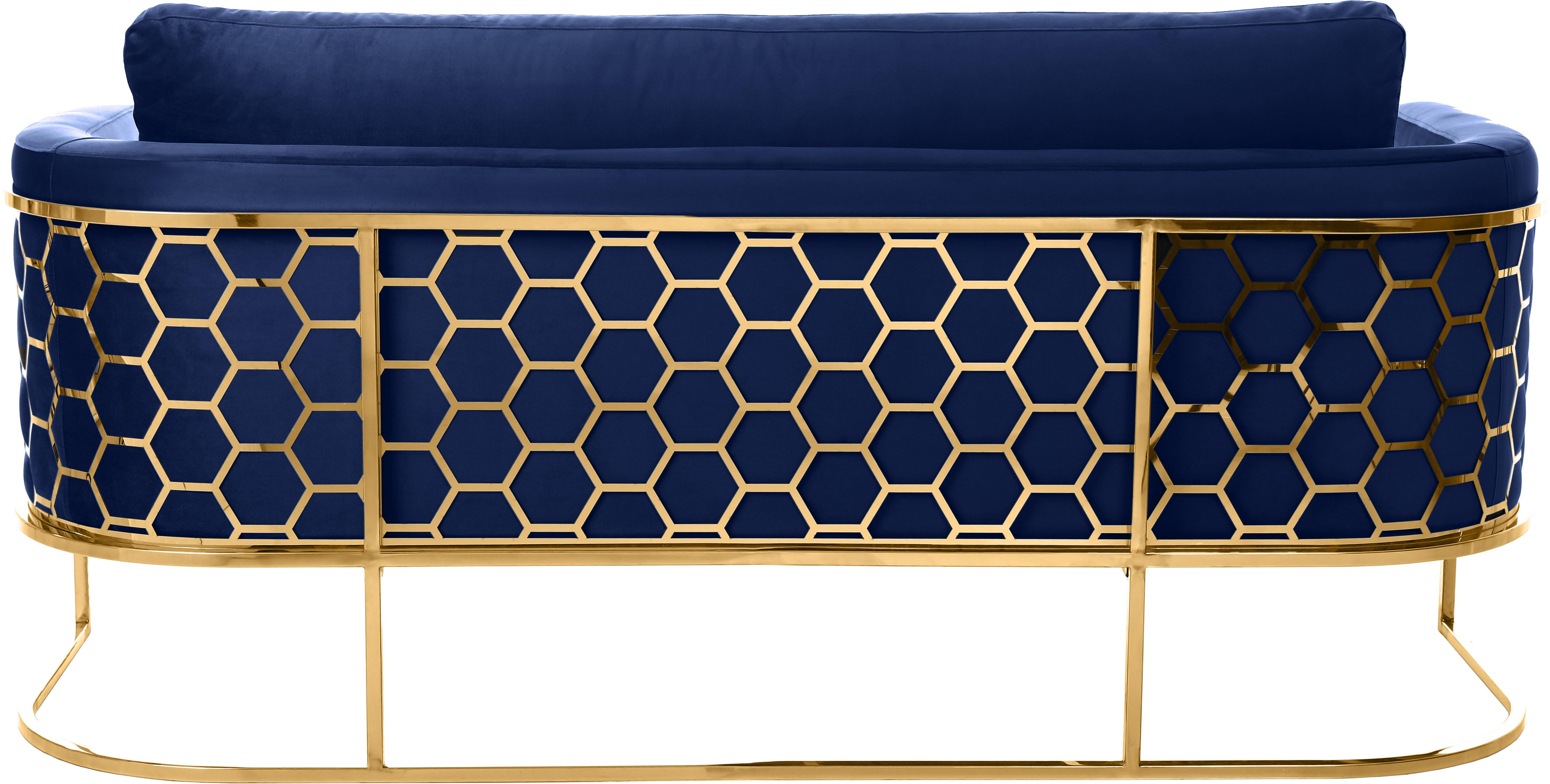 Casa Navy Velvet Sofa - Luxury Home Furniture (MI)