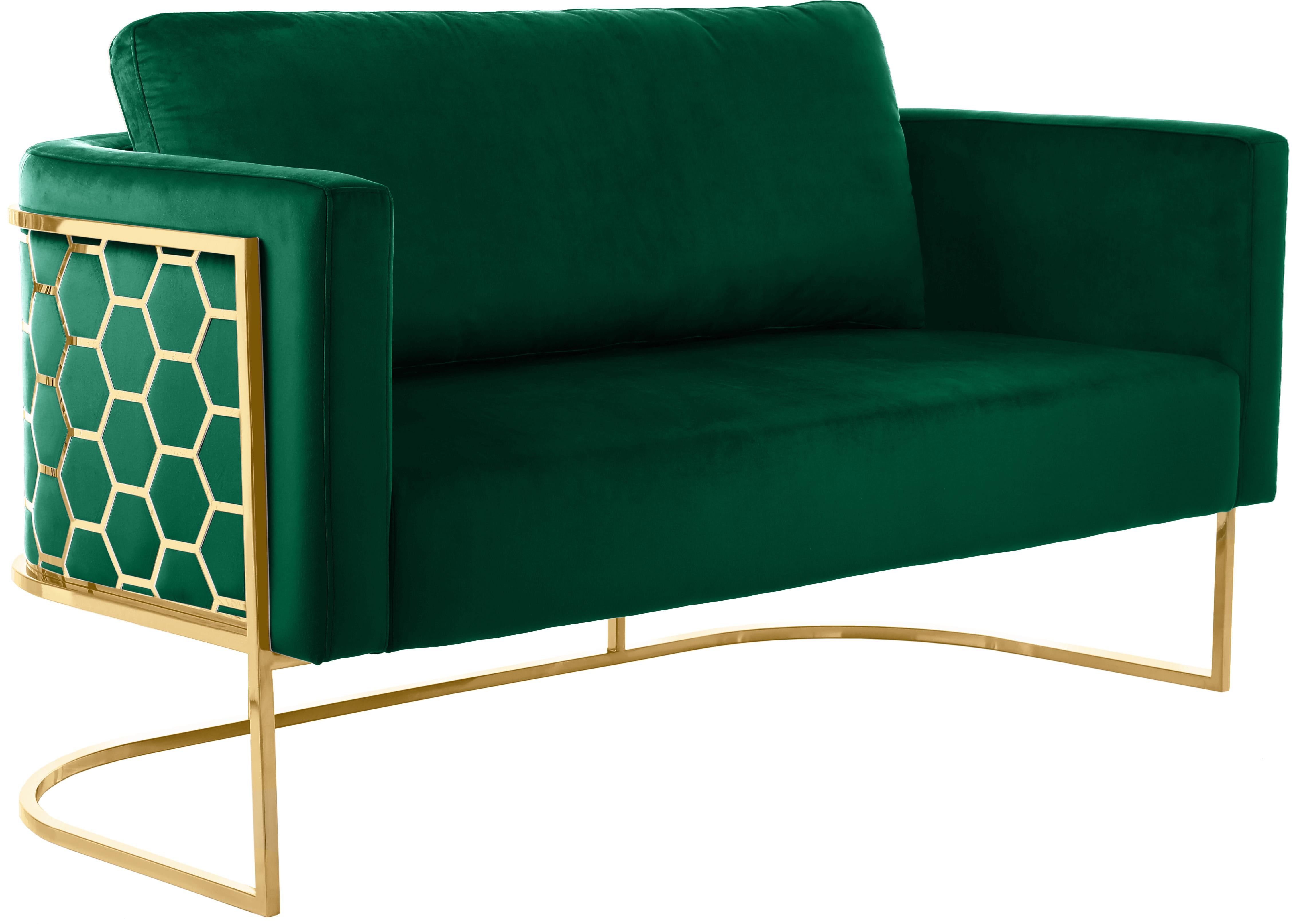 Casa Green Velvet Loveseat - Luxury Home Furniture (MI)
