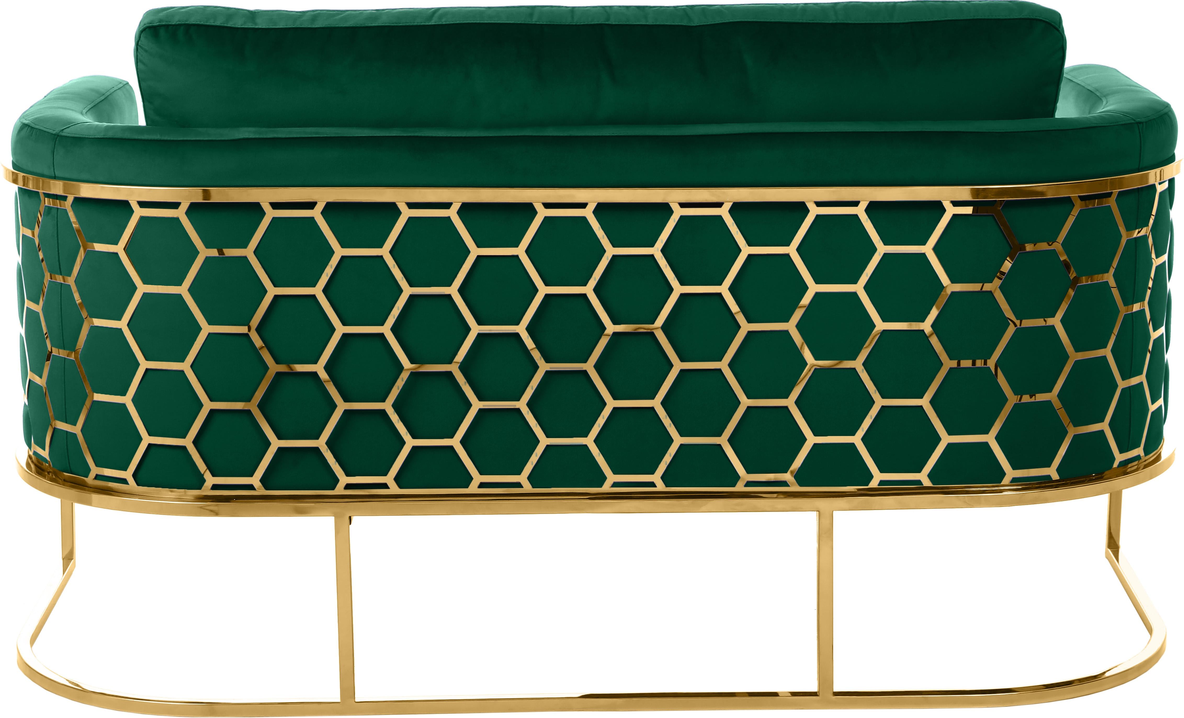 Casa Green Velvet Loveseat - Luxury Home Furniture (MI)