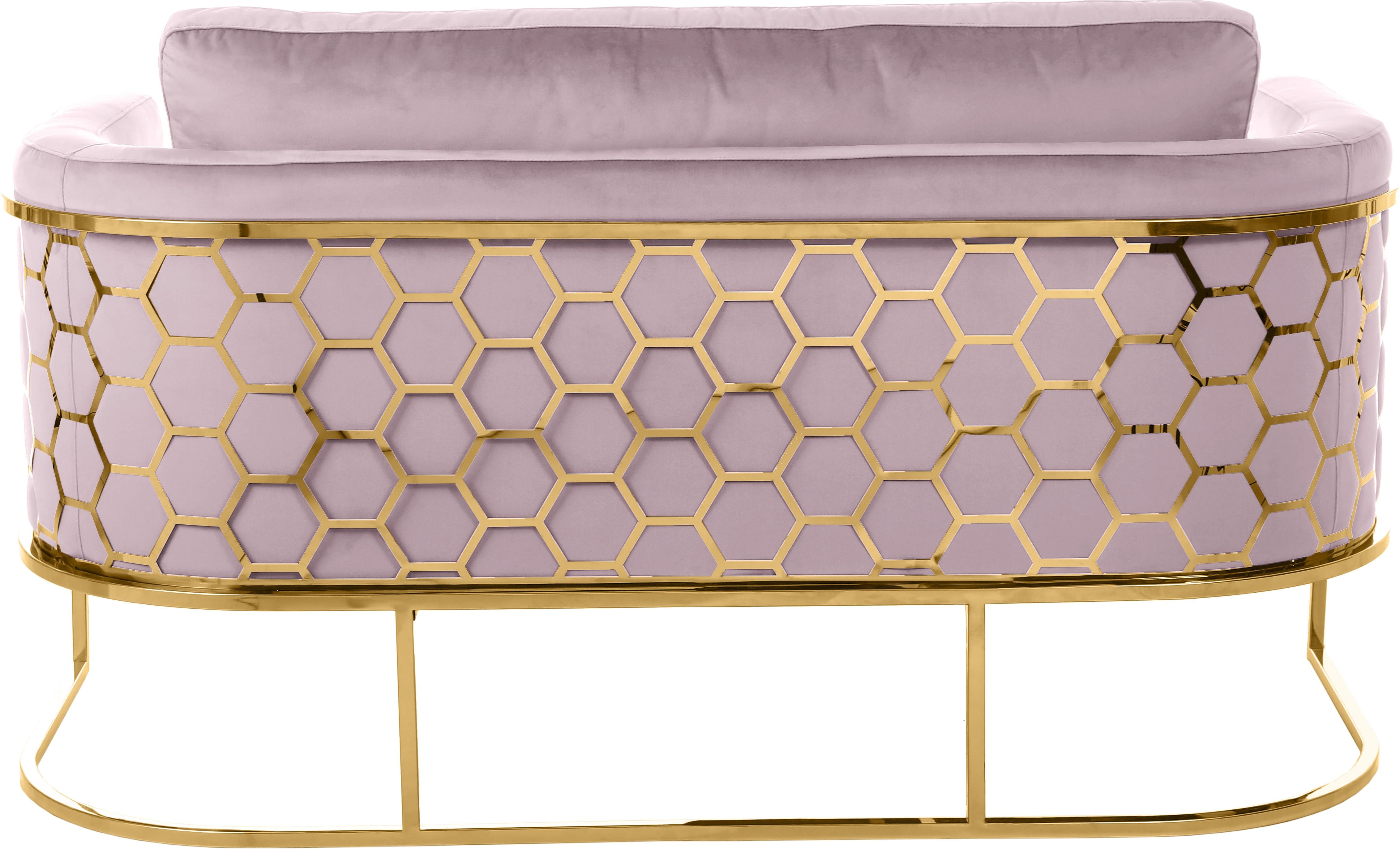 Casa Pink Velvet Loveseat - Luxury Home Furniture (MI)