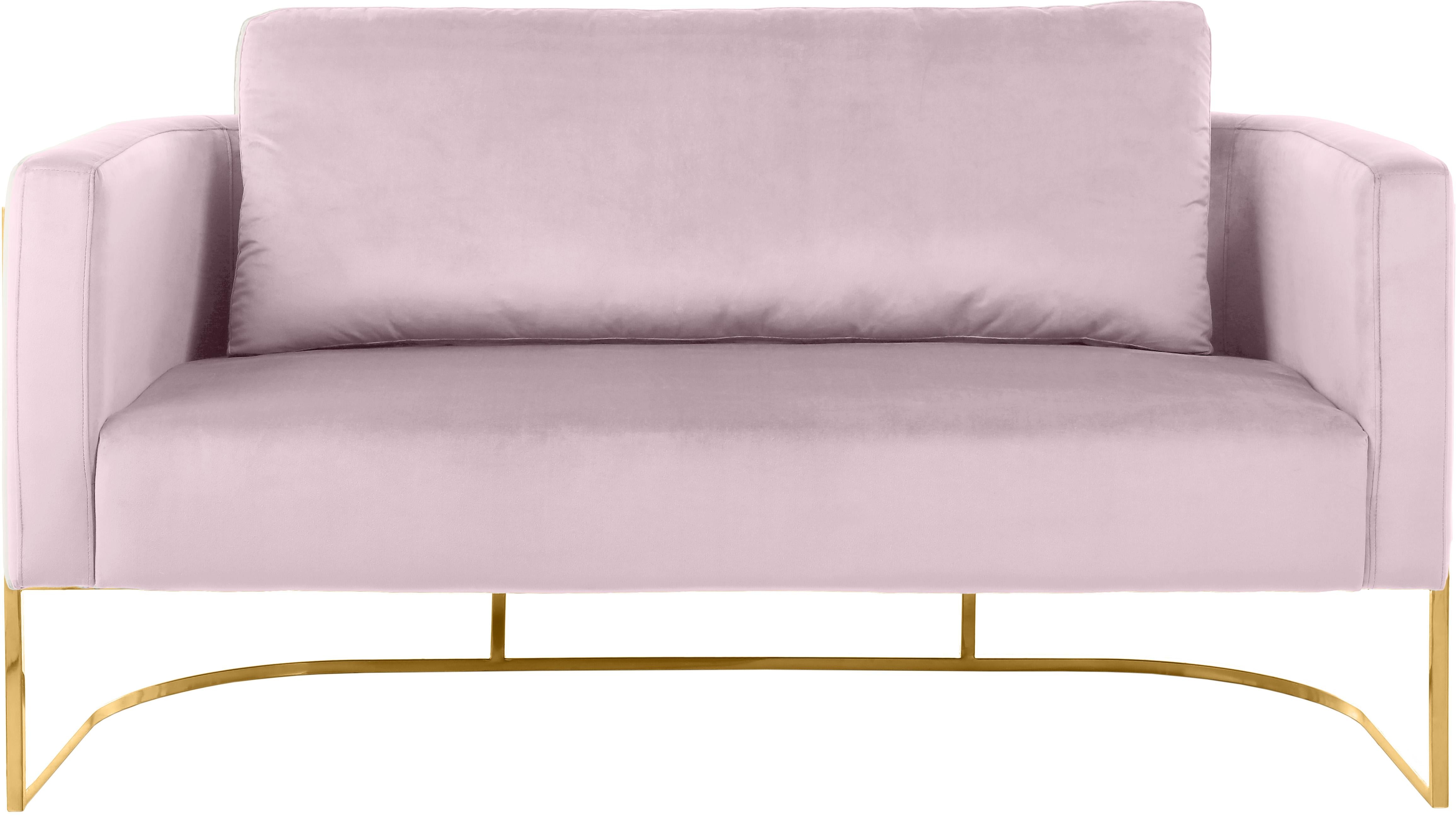 Casa Pink Velvet Loveseat - Luxury Home Furniture (MI)