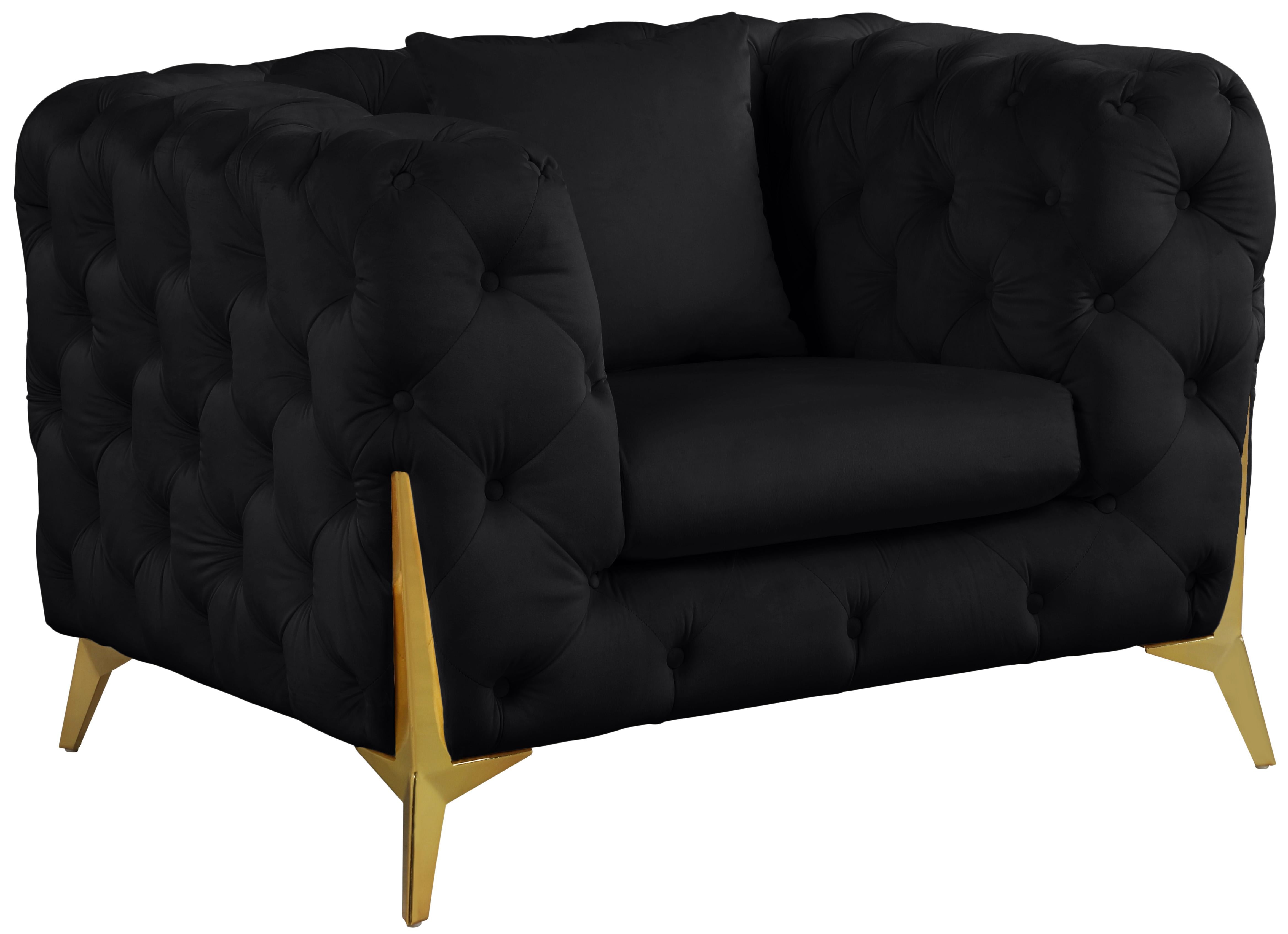 Kingdom Black Velvet Chair - Luxury Home Furniture (MI)