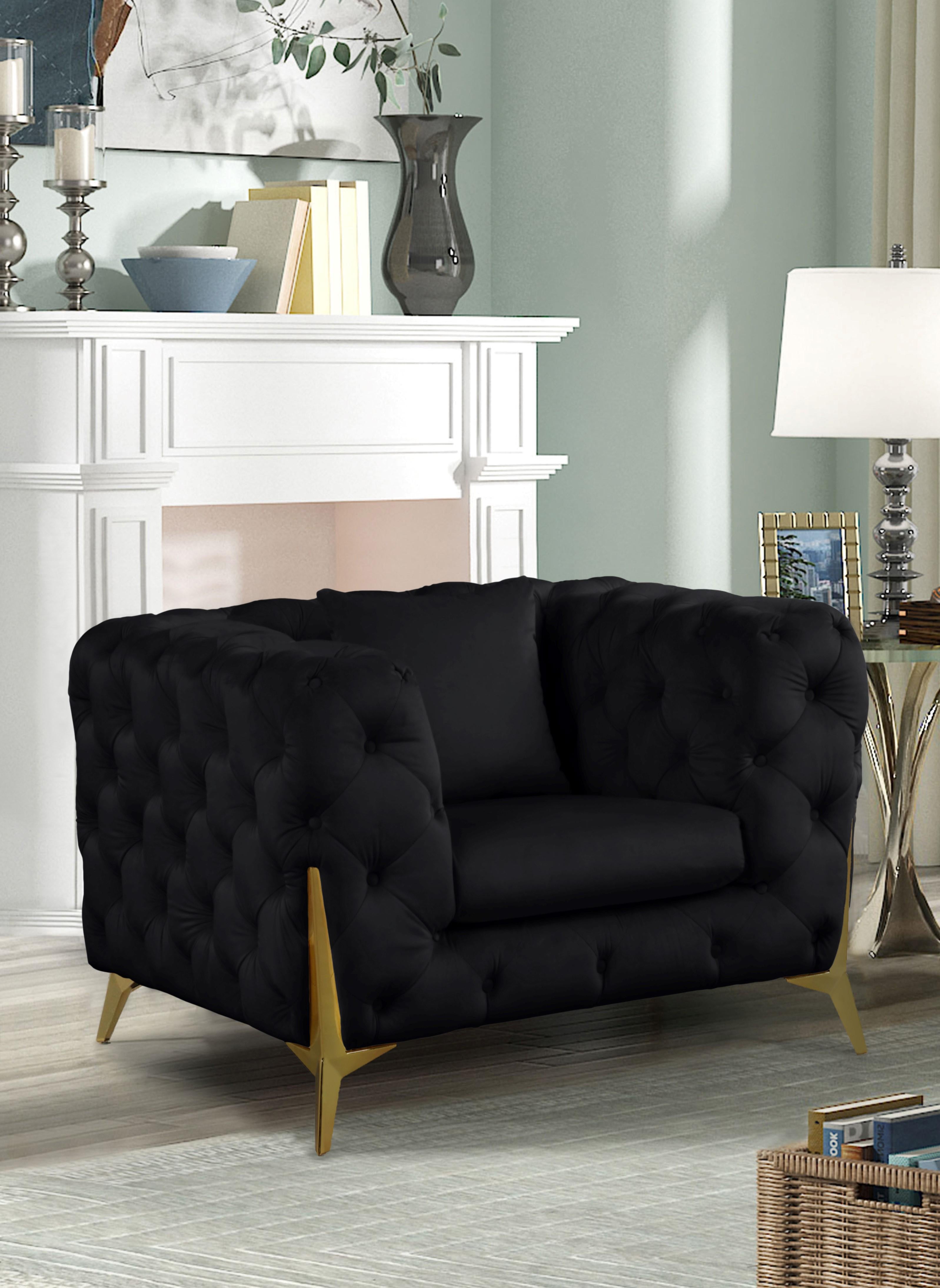 Kingdom Black Velvet Chair - Luxury Home Furniture (MI)