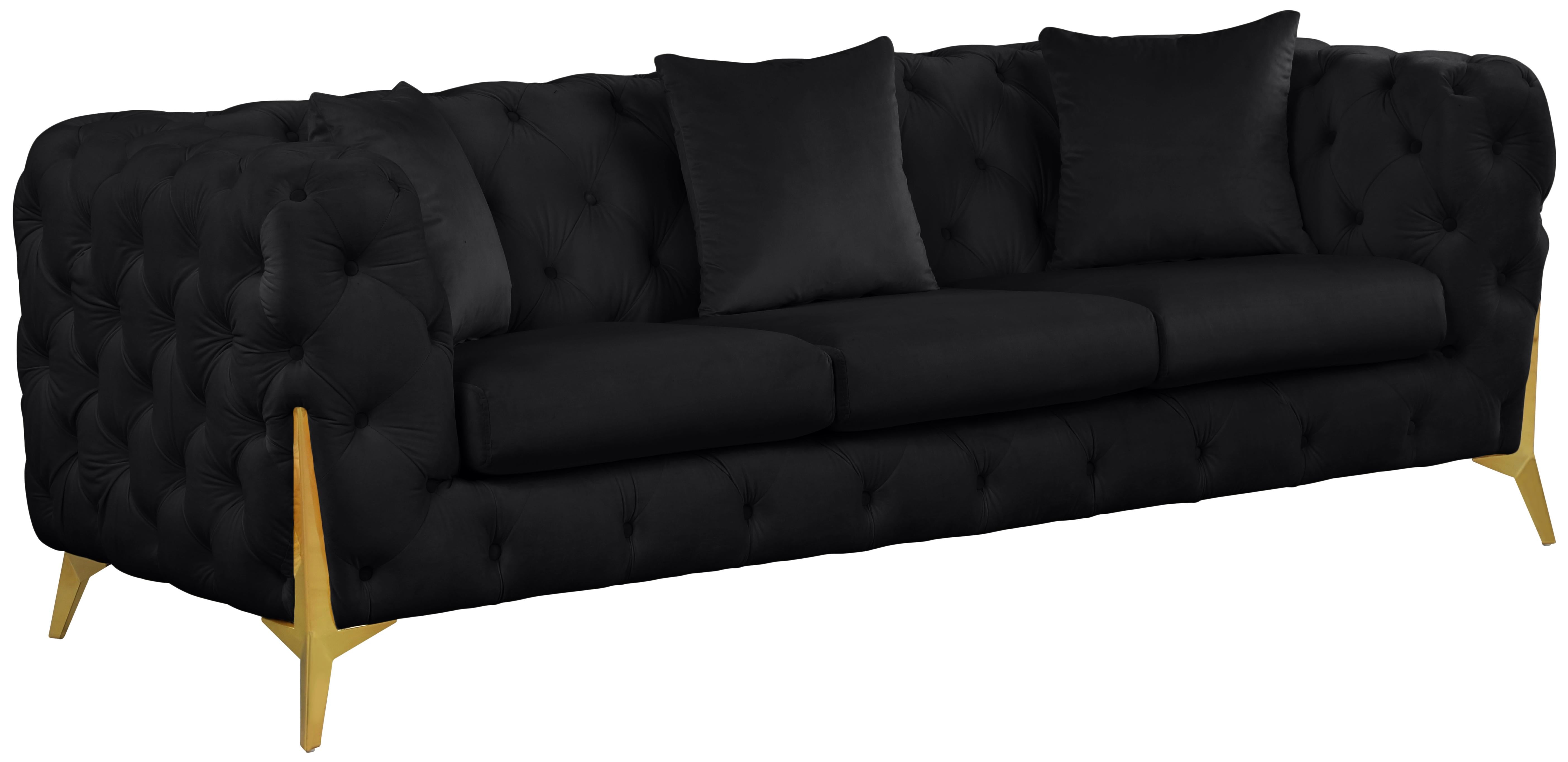 Kingdom Black Velvet Sofa - Luxury Home Furniture (MI)