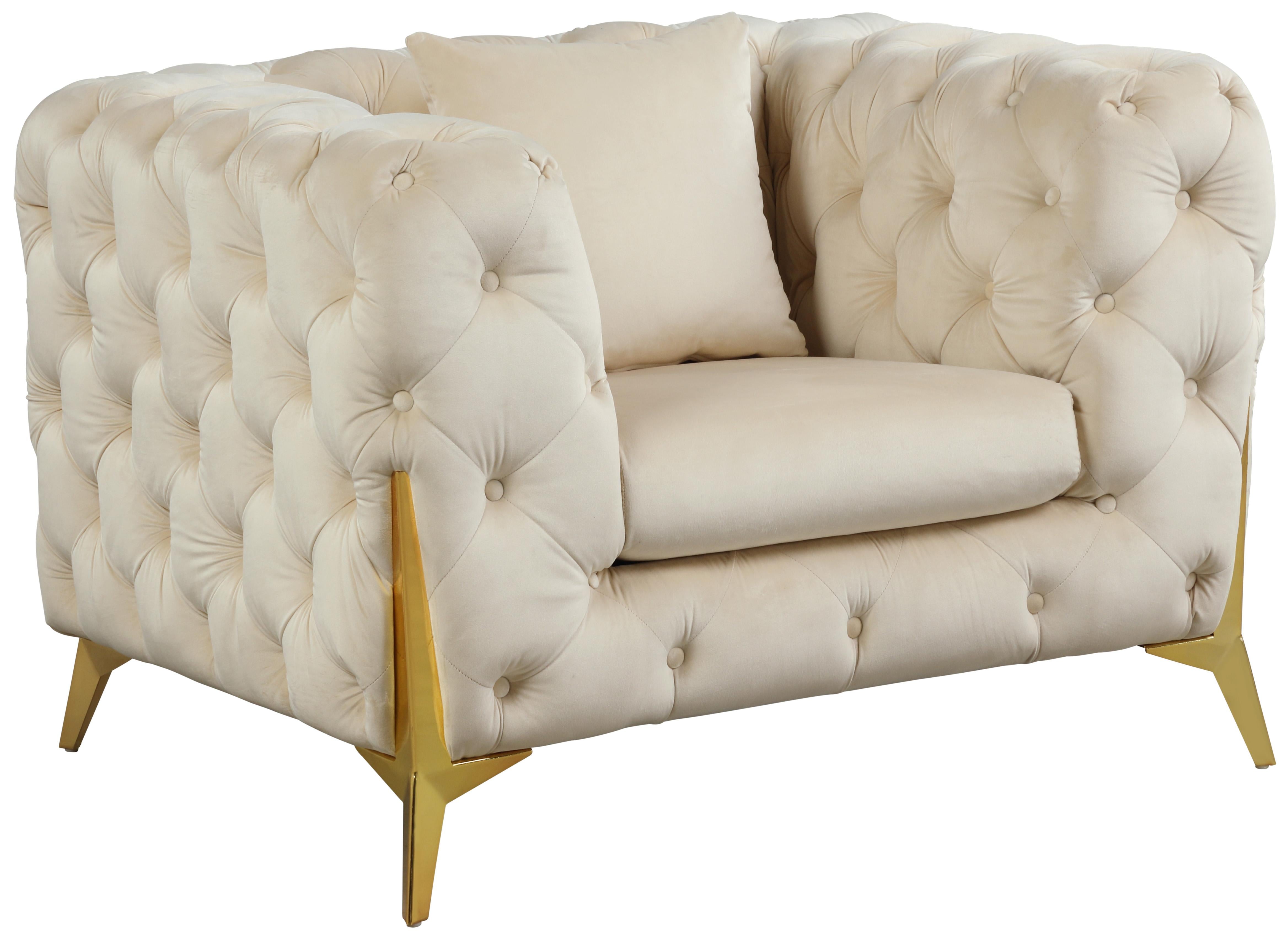 Kingdom Cream Velvet Chair - Luxury Home Furniture (MI)