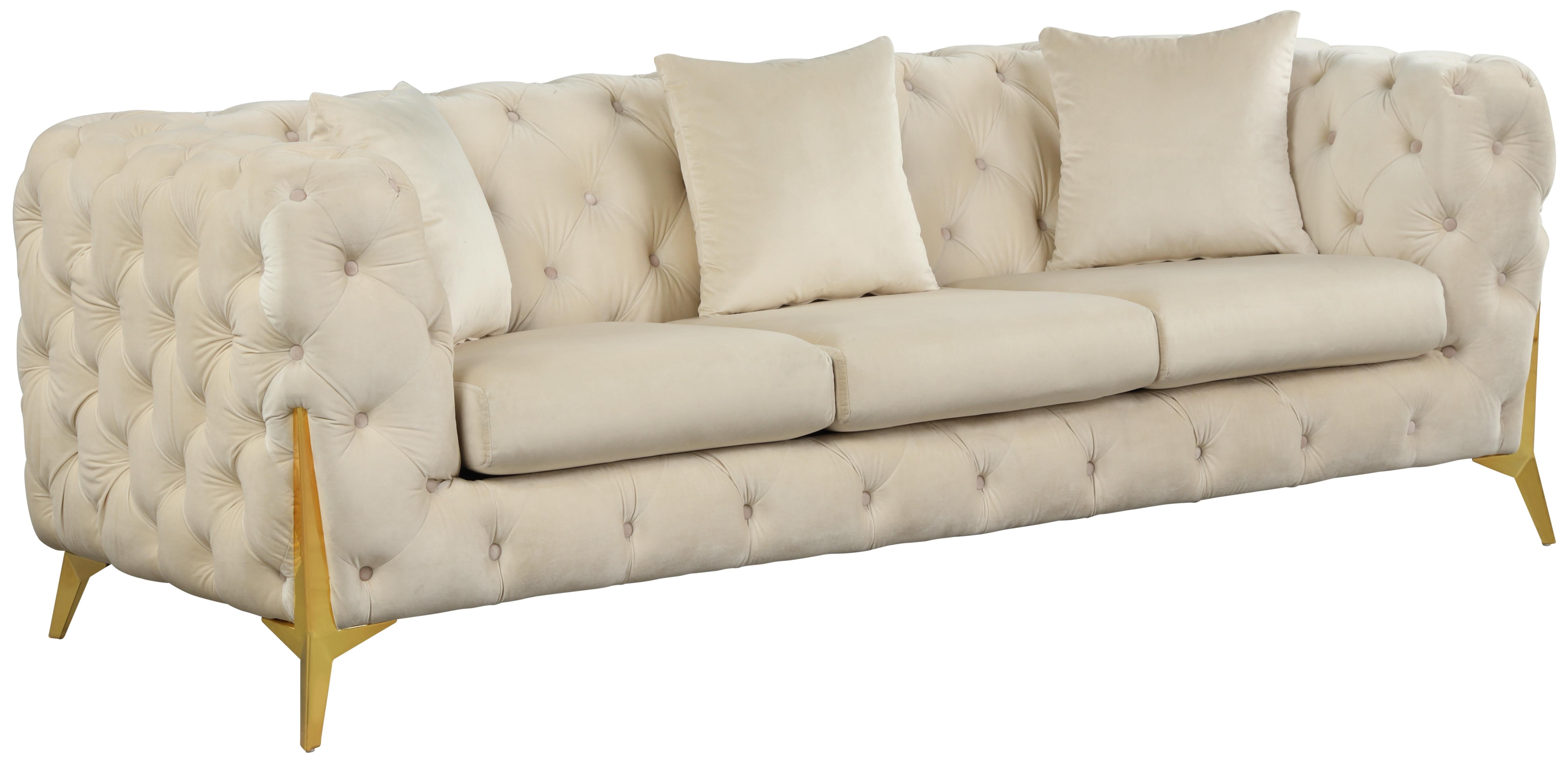 Kingdom Cream Velvet Sofa - Luxury Home Furniture (MI)