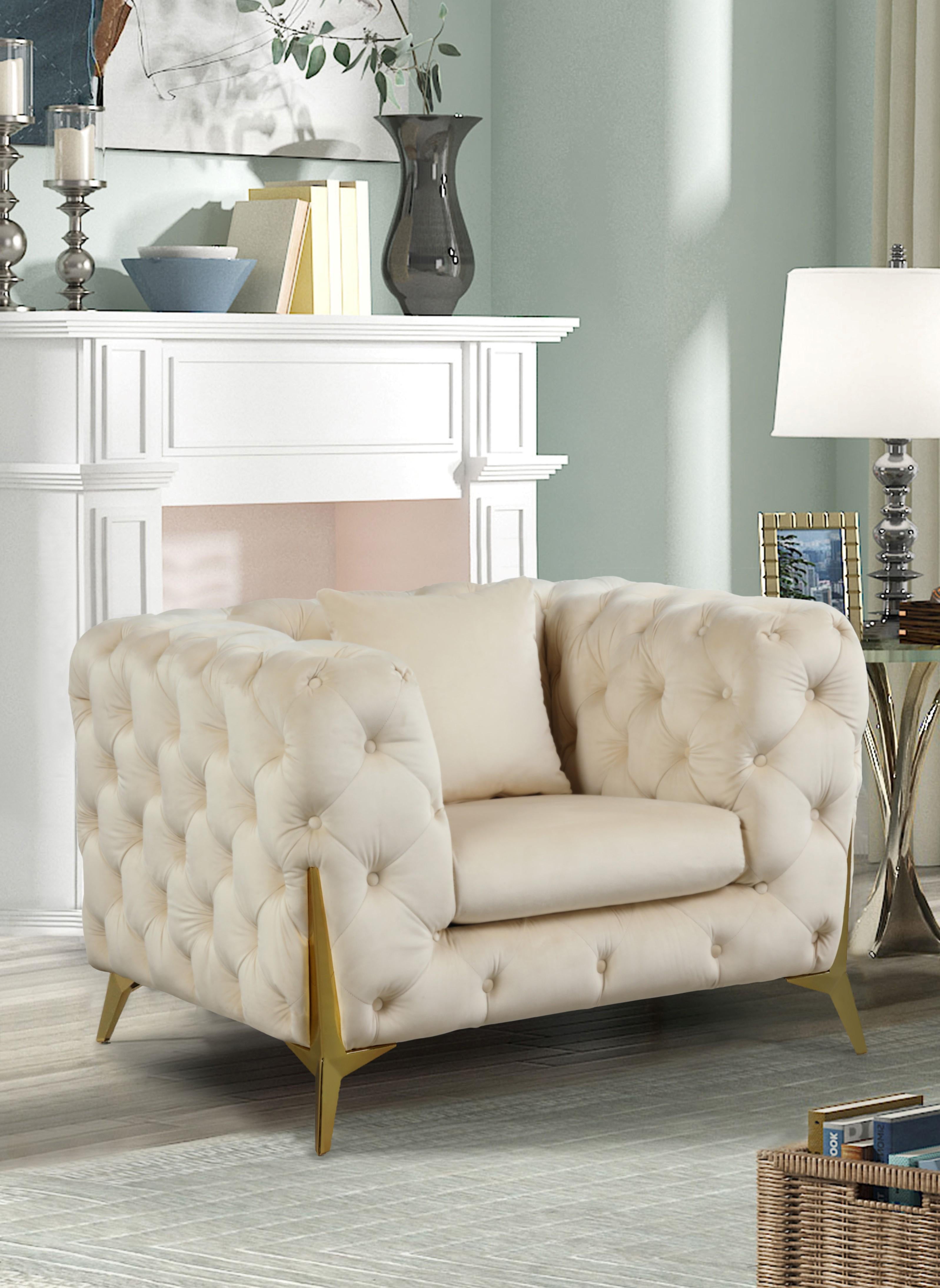 Kingdom Cream Velvet Chair - Luxury Home Furniture (MI)