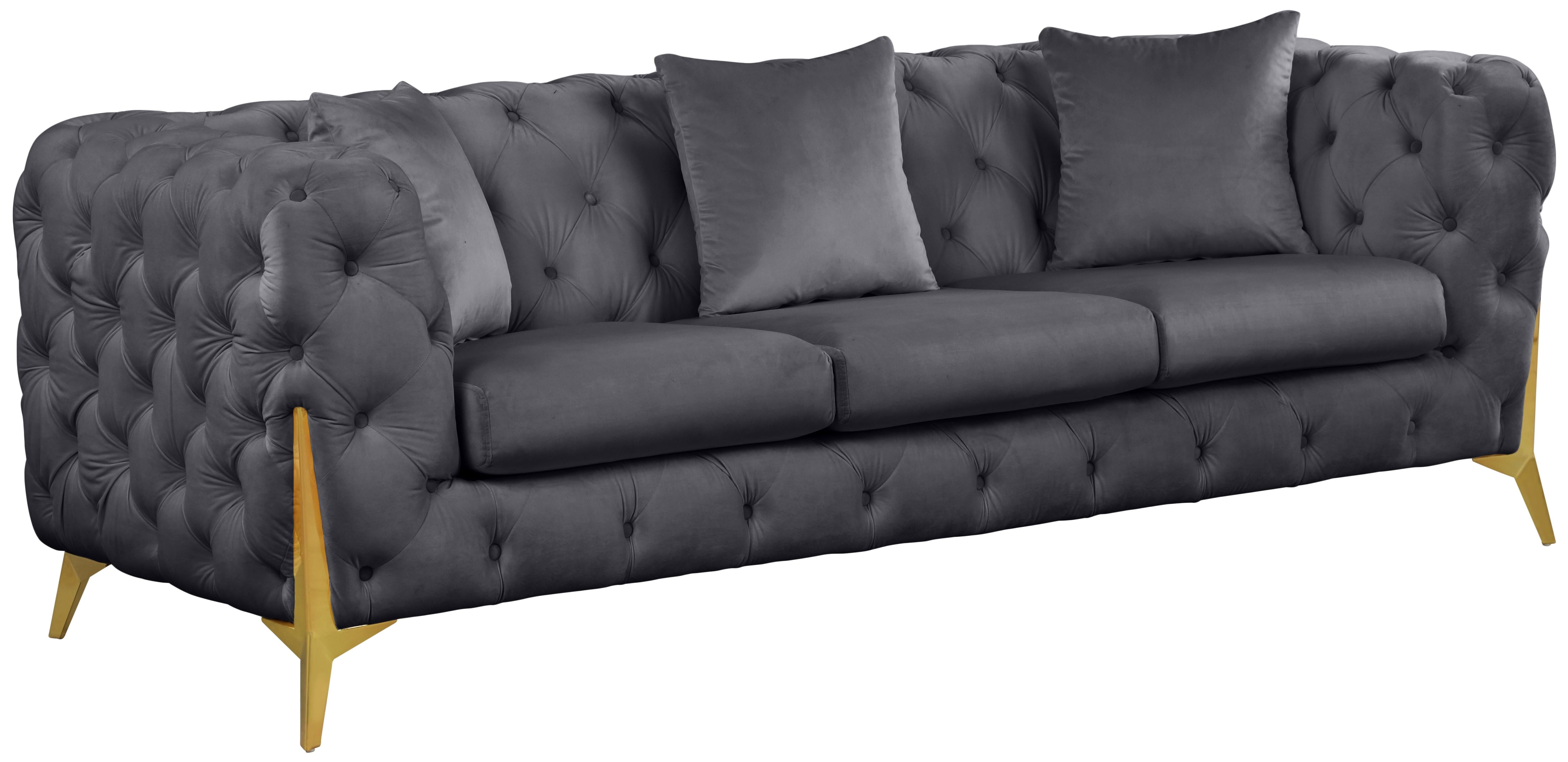 Kingdom Grey Velvet Sofa - Luxury Home Furniture (MI)