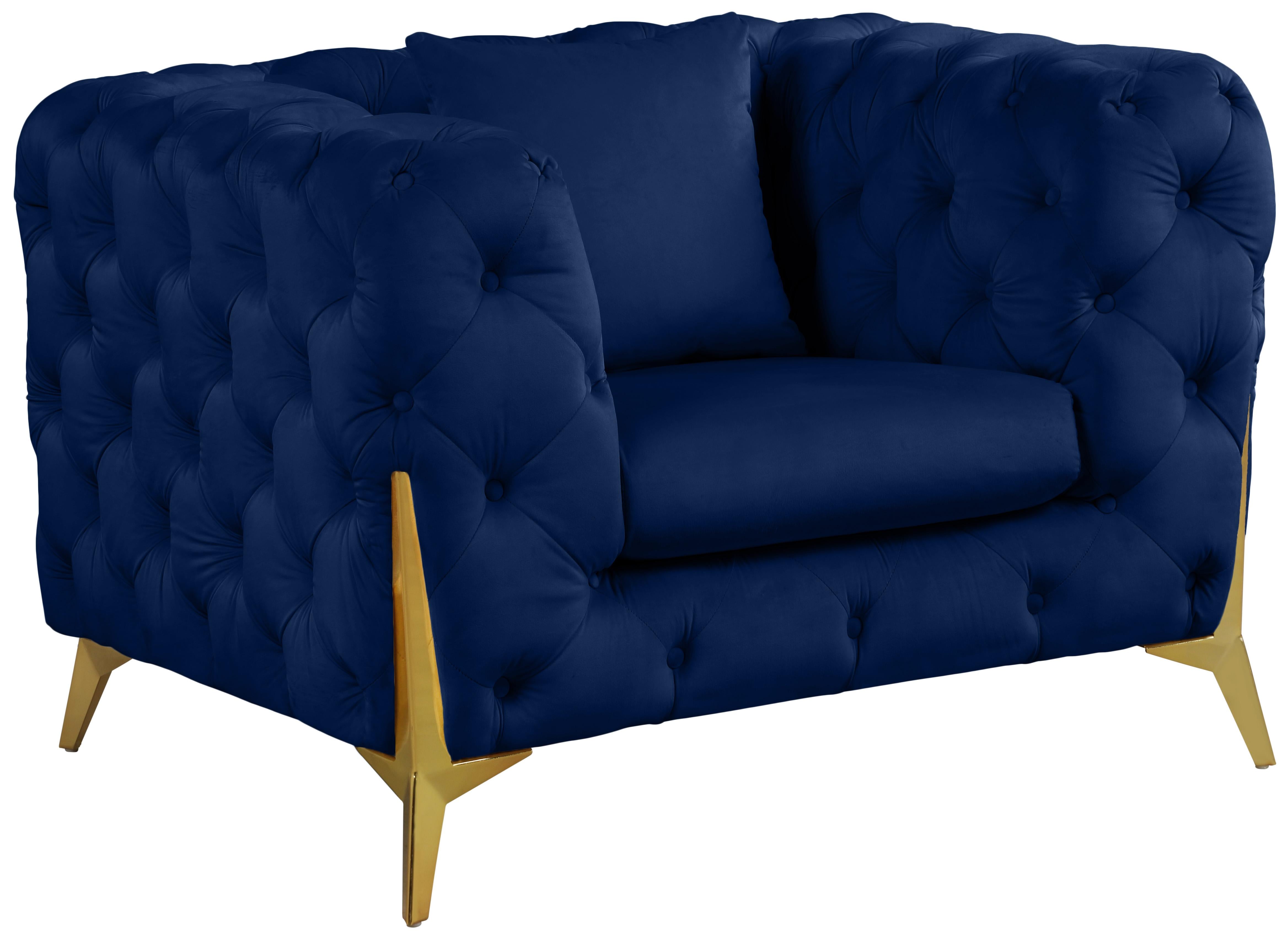 Kingdom Navy Velvet Chair - Luxury Home Furniture (MI)