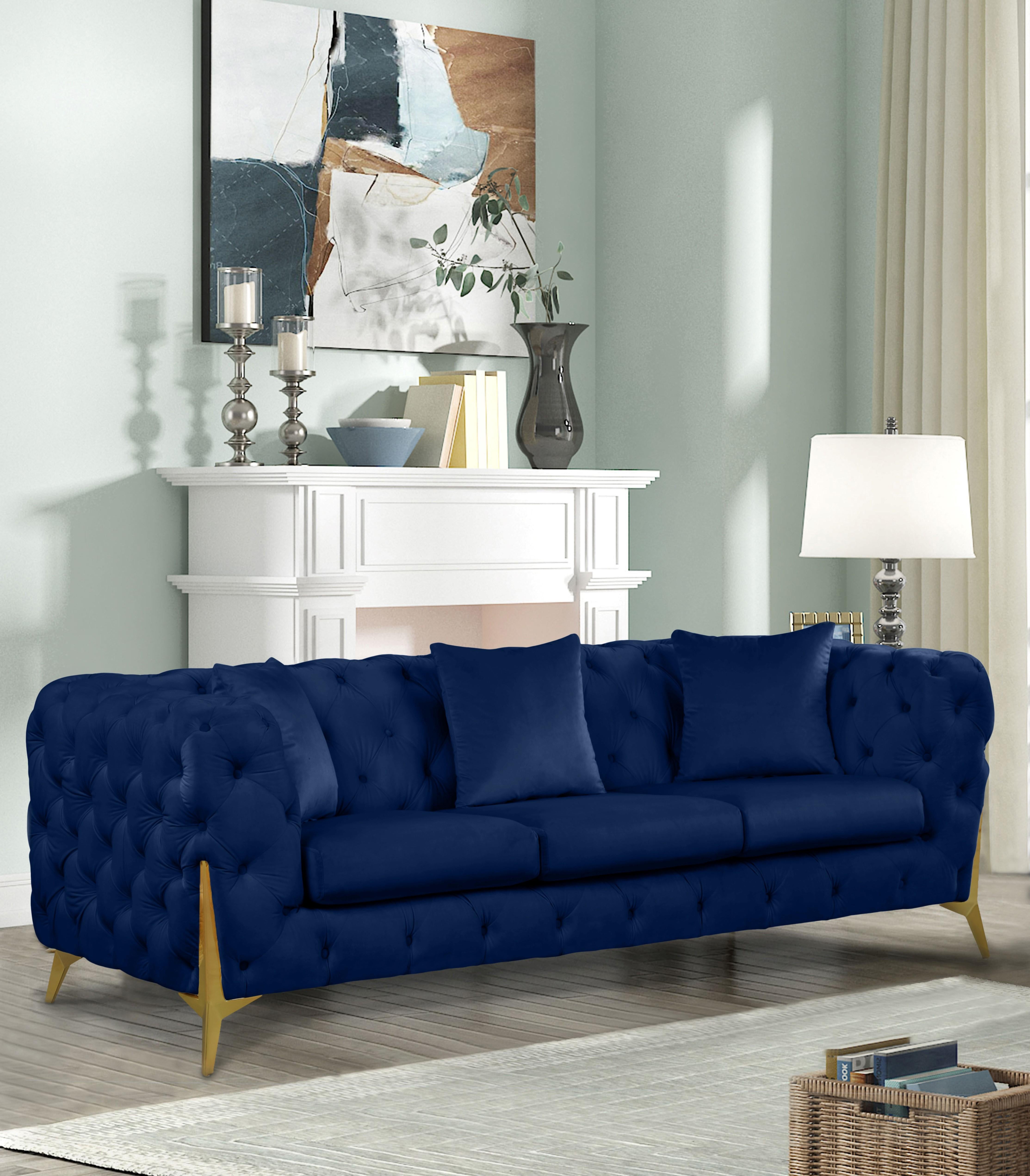 Kingdom Navy Velvet Sofa - Luxury Home Furniture (MI)