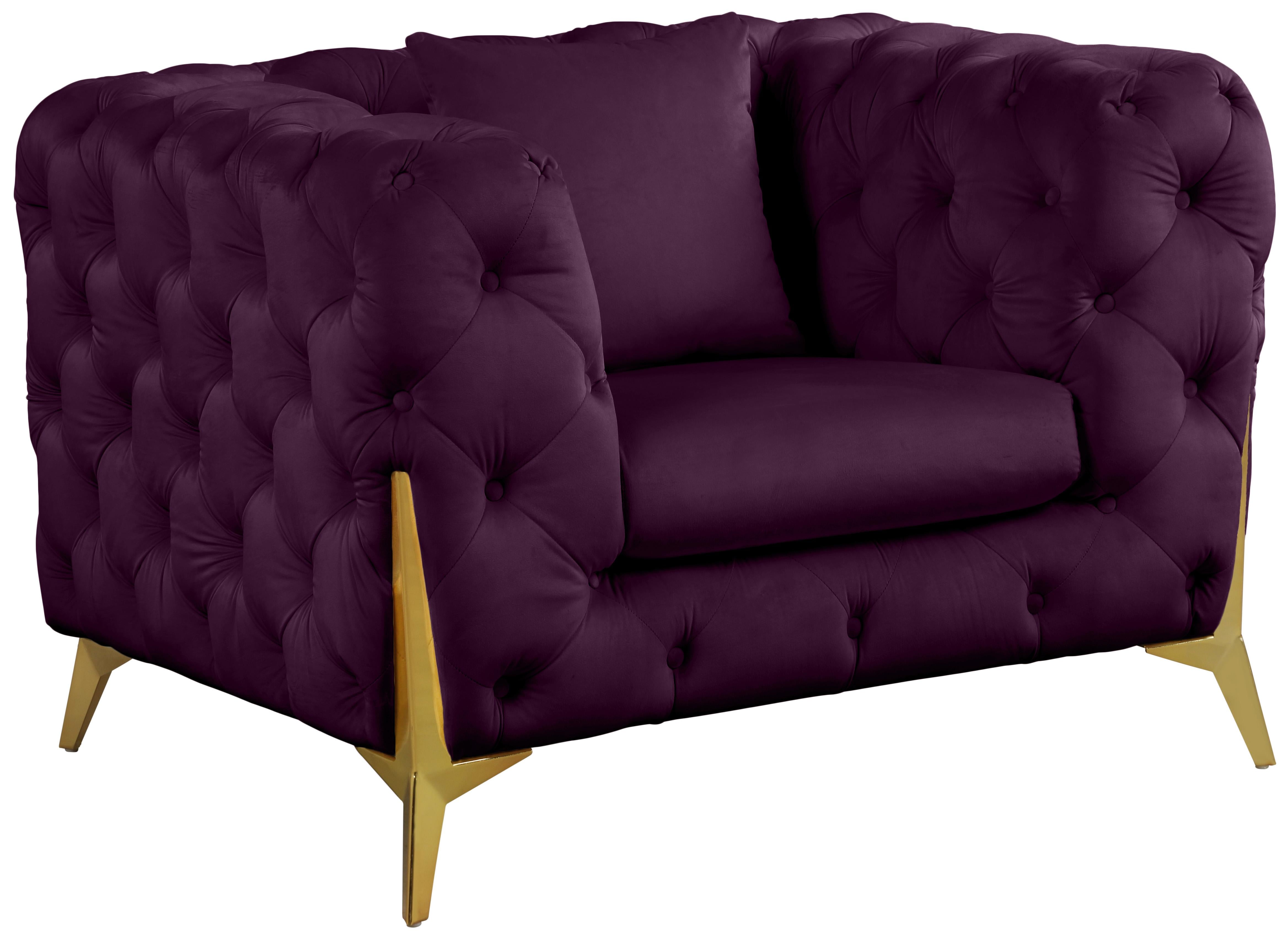Kingdom Purple Velvet Chair - Luxury Home Furniture (MI)