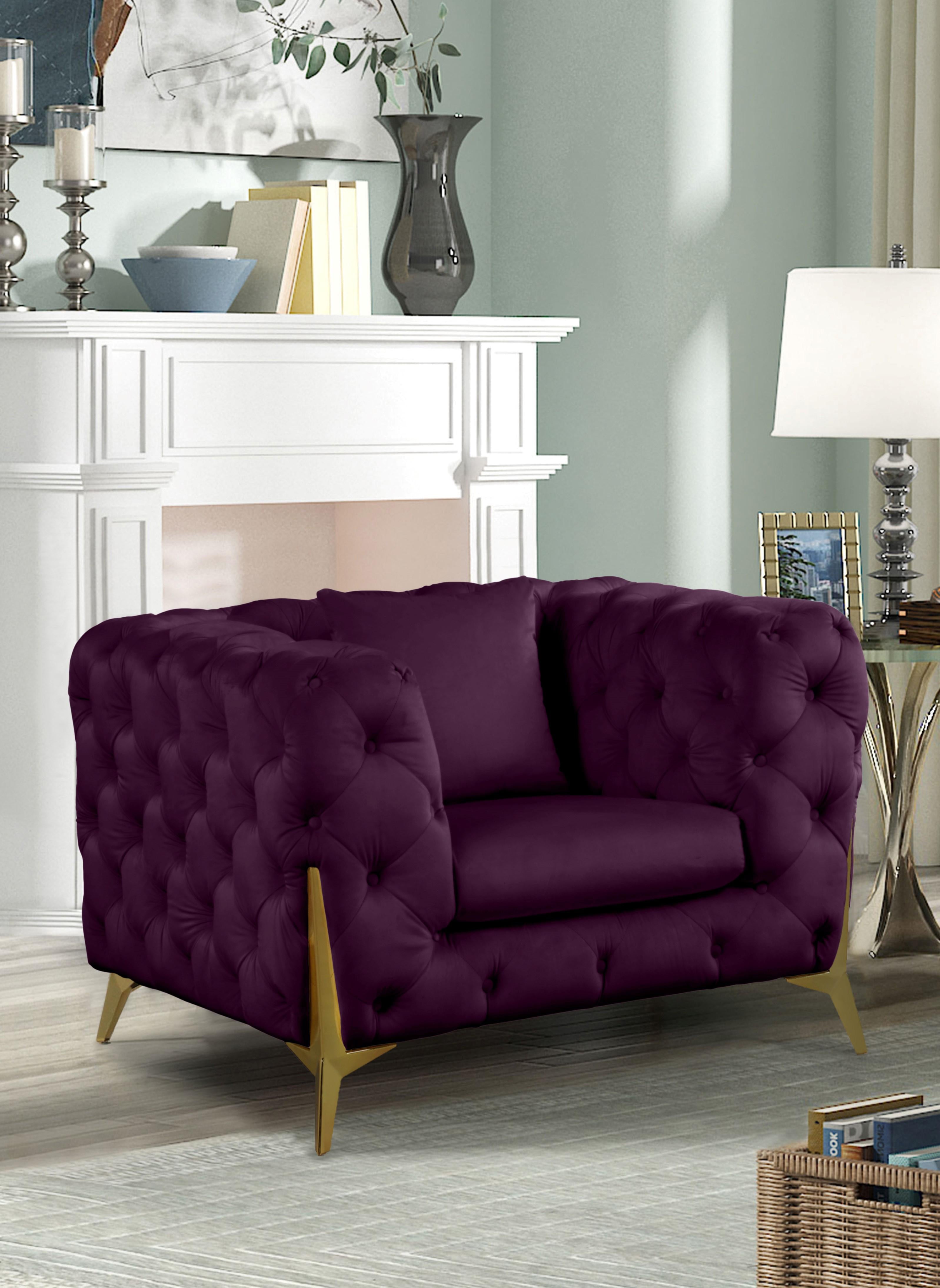 Kingdom Purple Velvet Chair - Luxury Home Furniture (MI)