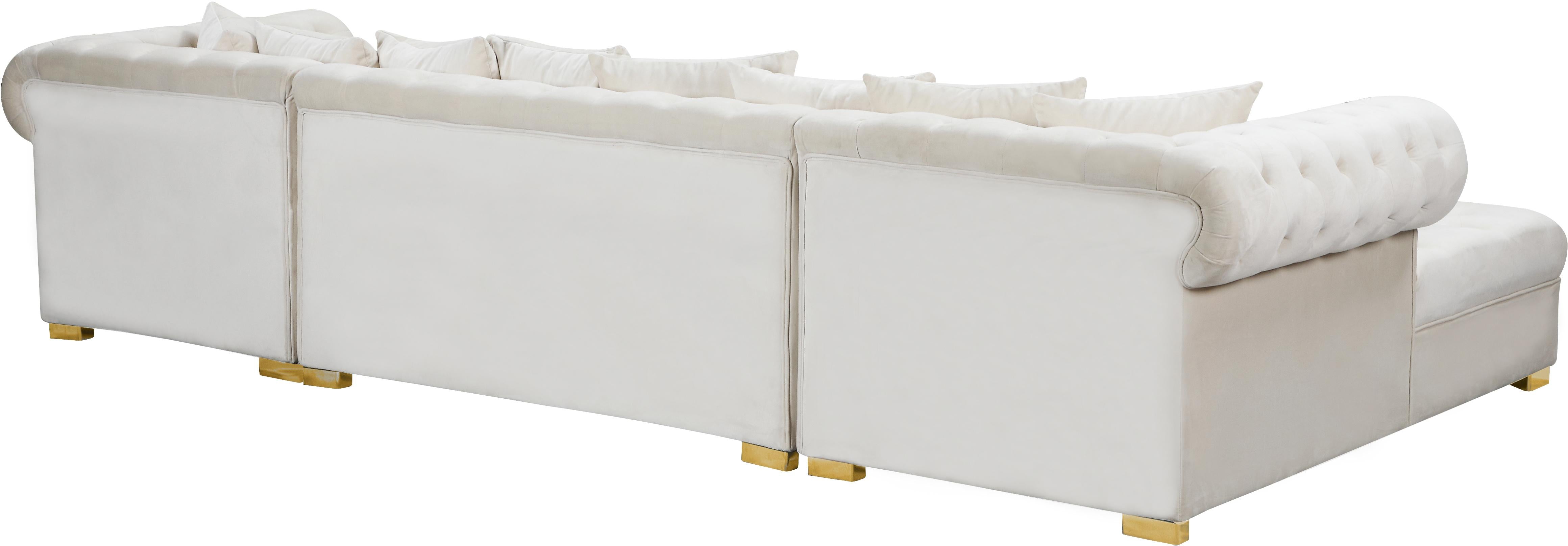 Presley Cream Velvet 3pc. Sectional - Luxury Home Furniture (MI)