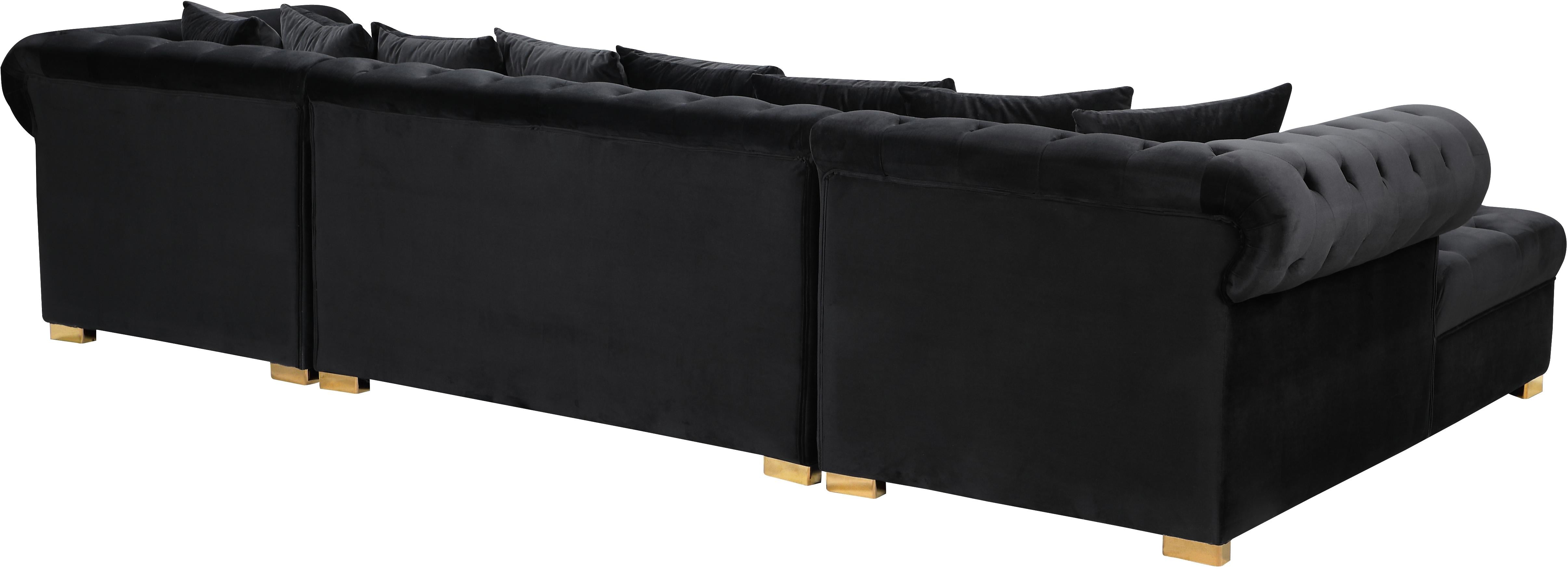 Presley Black Velvet 3pc. Sectional - Luxury Home Furniture (MI)