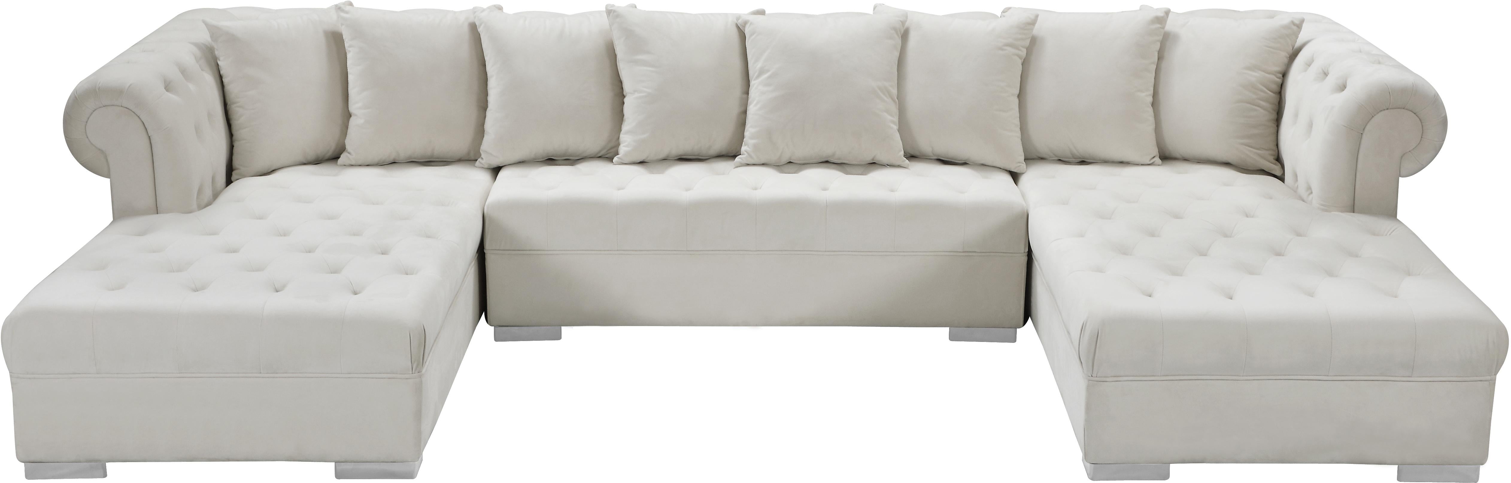 Presley Cream Velvet 3pc. Sectional - Luxury Home Furniture (MI)
