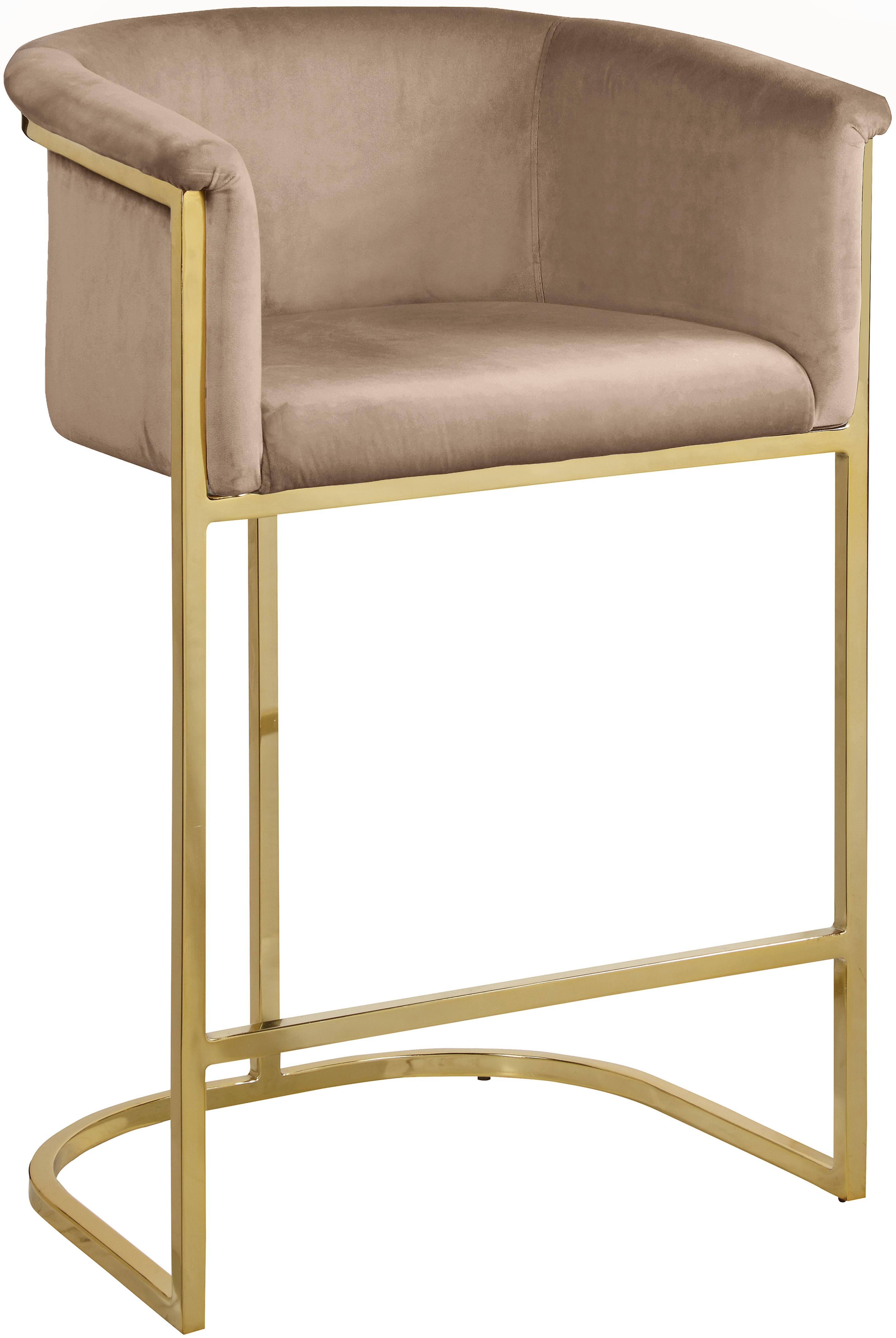 Donatella Beige Velvet Stool - Luxury Home Furniture (MI)