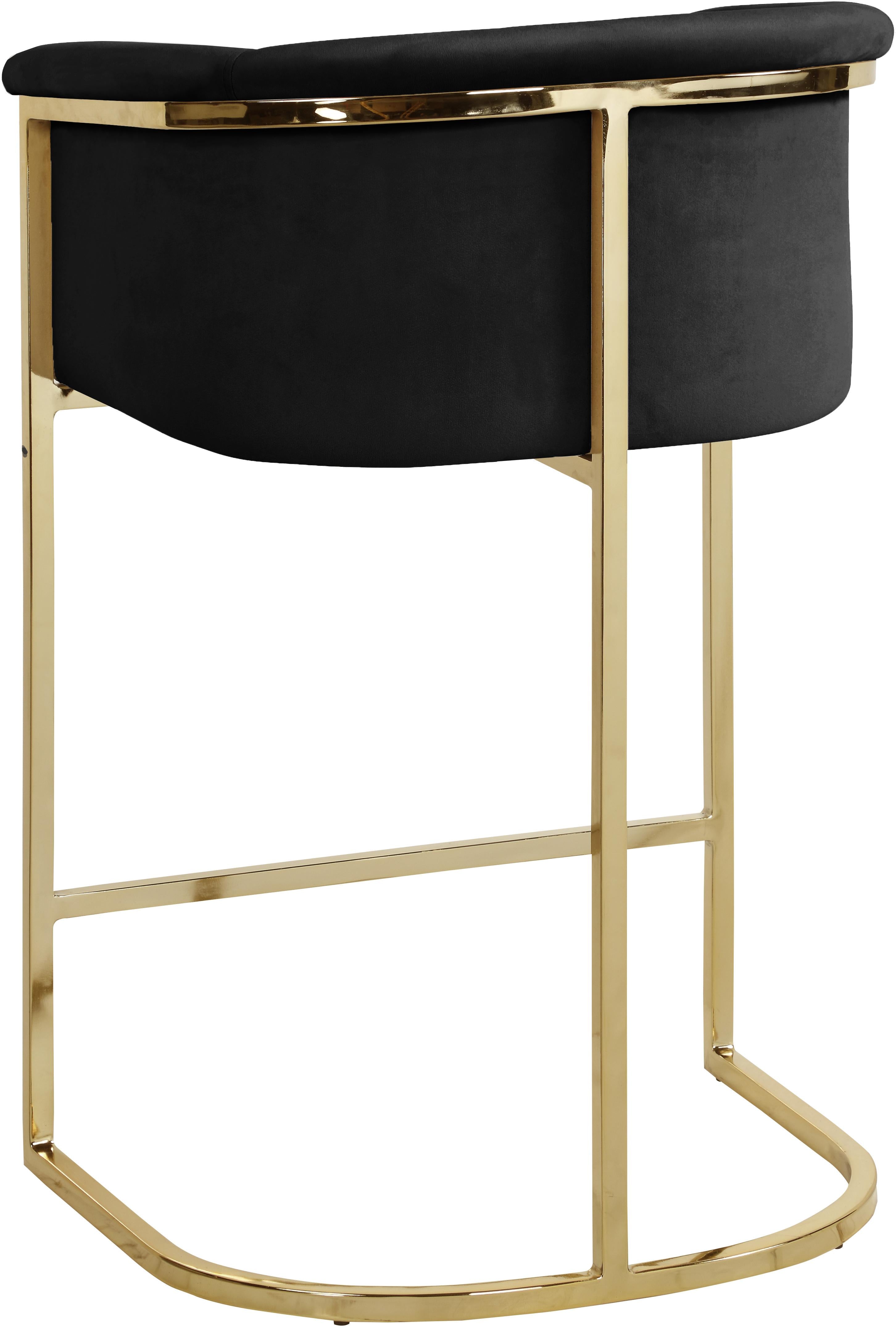 Donatella Black Velvet Stool - Luxury Home Furniture (MI)